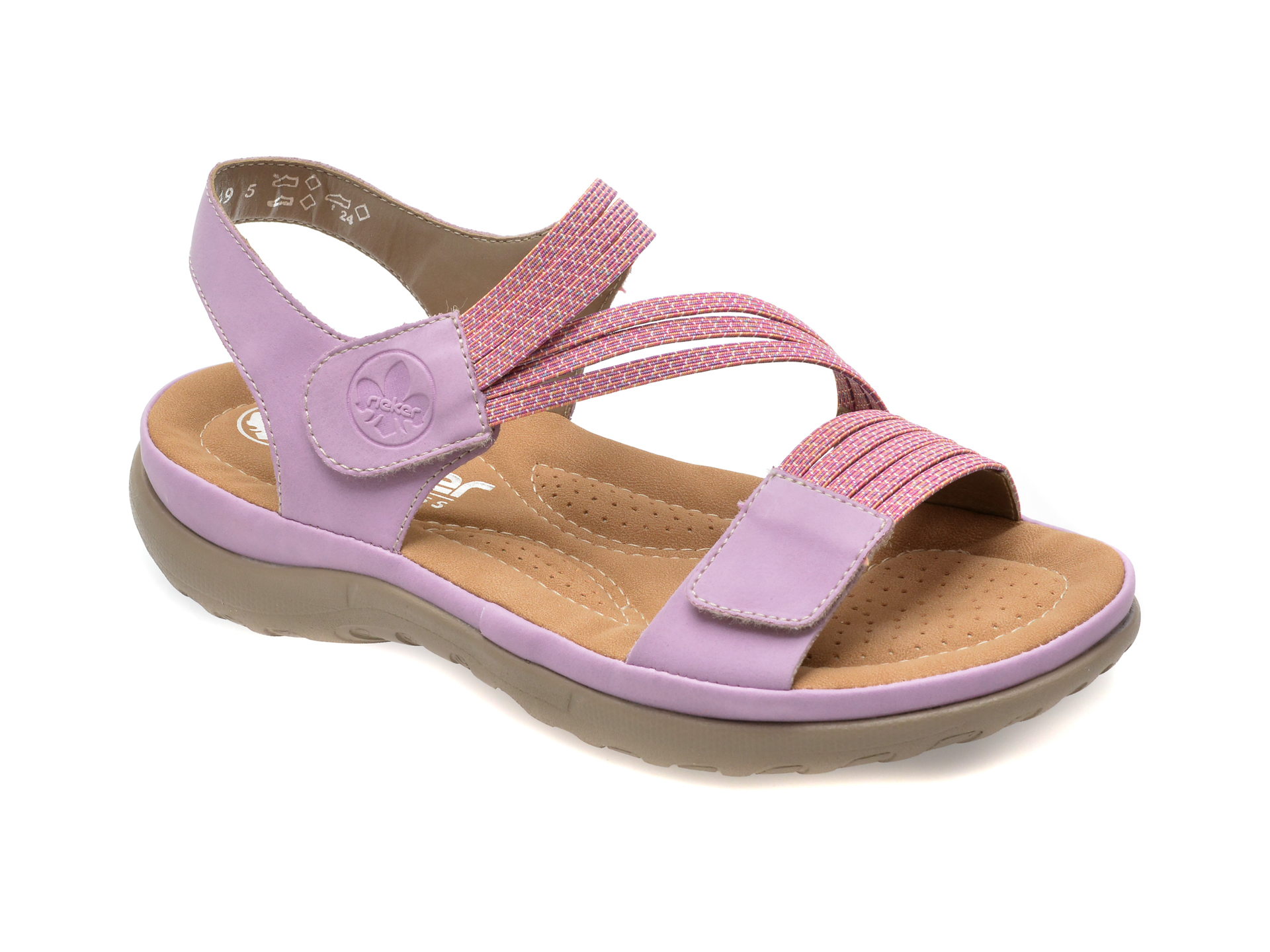 Sandale casual RIEKER mov, 64870, din piele ecologica