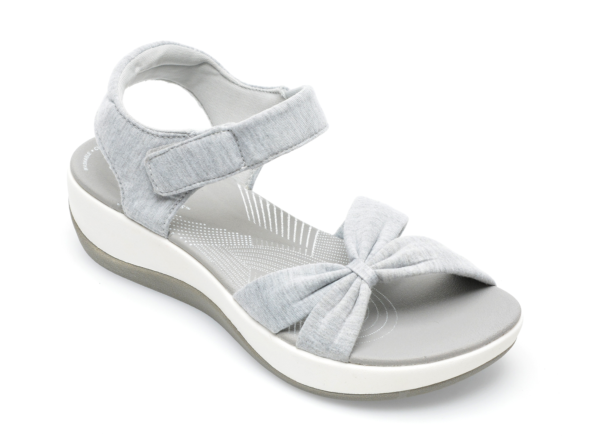 Sandale CLARKS gri, ARLA SHORE 0912, din material textil /femei/sandale imagine noua