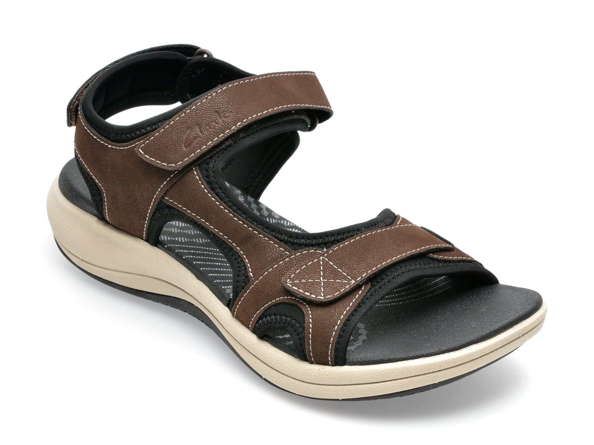 Sandale CLARKS maro, MIRA BAY 0912, din material textil