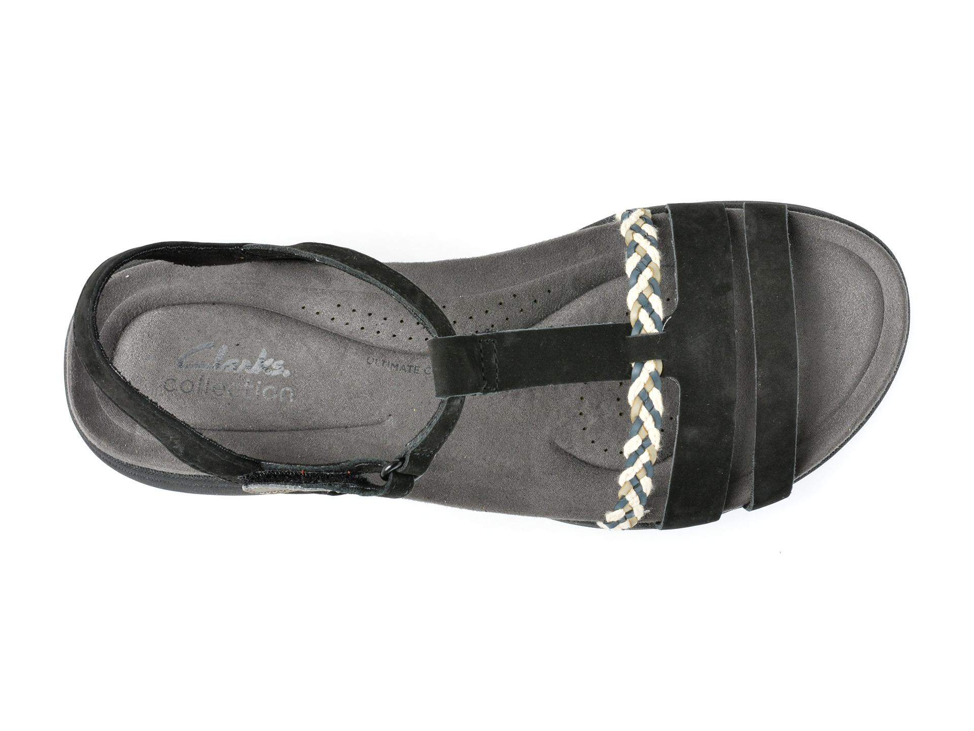 Poze Sandale CLARKS negre, AMANTEA, din nabuc Tezyo
