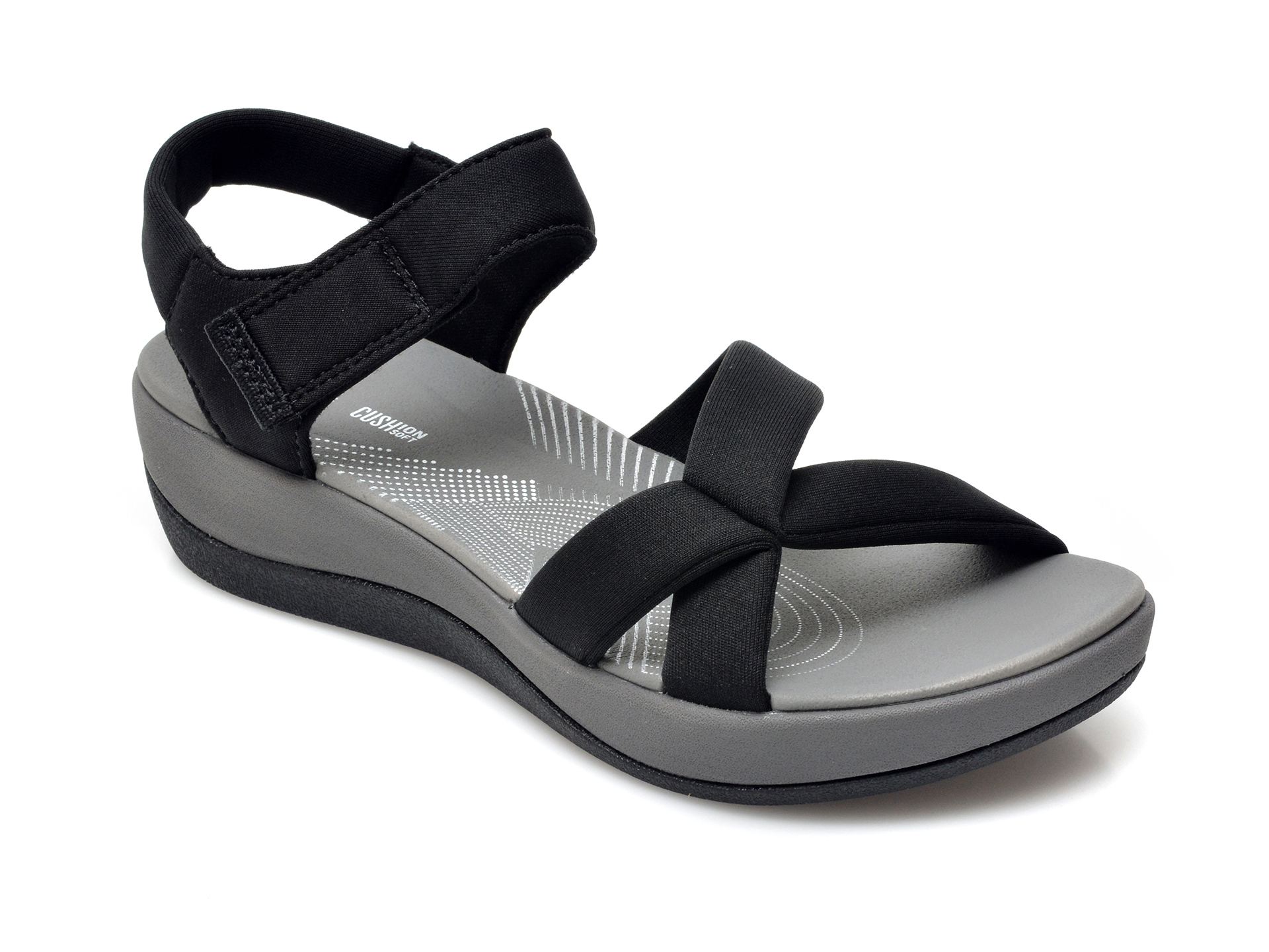 Sandale CLARKS negre, Arla Gracie, din material textil