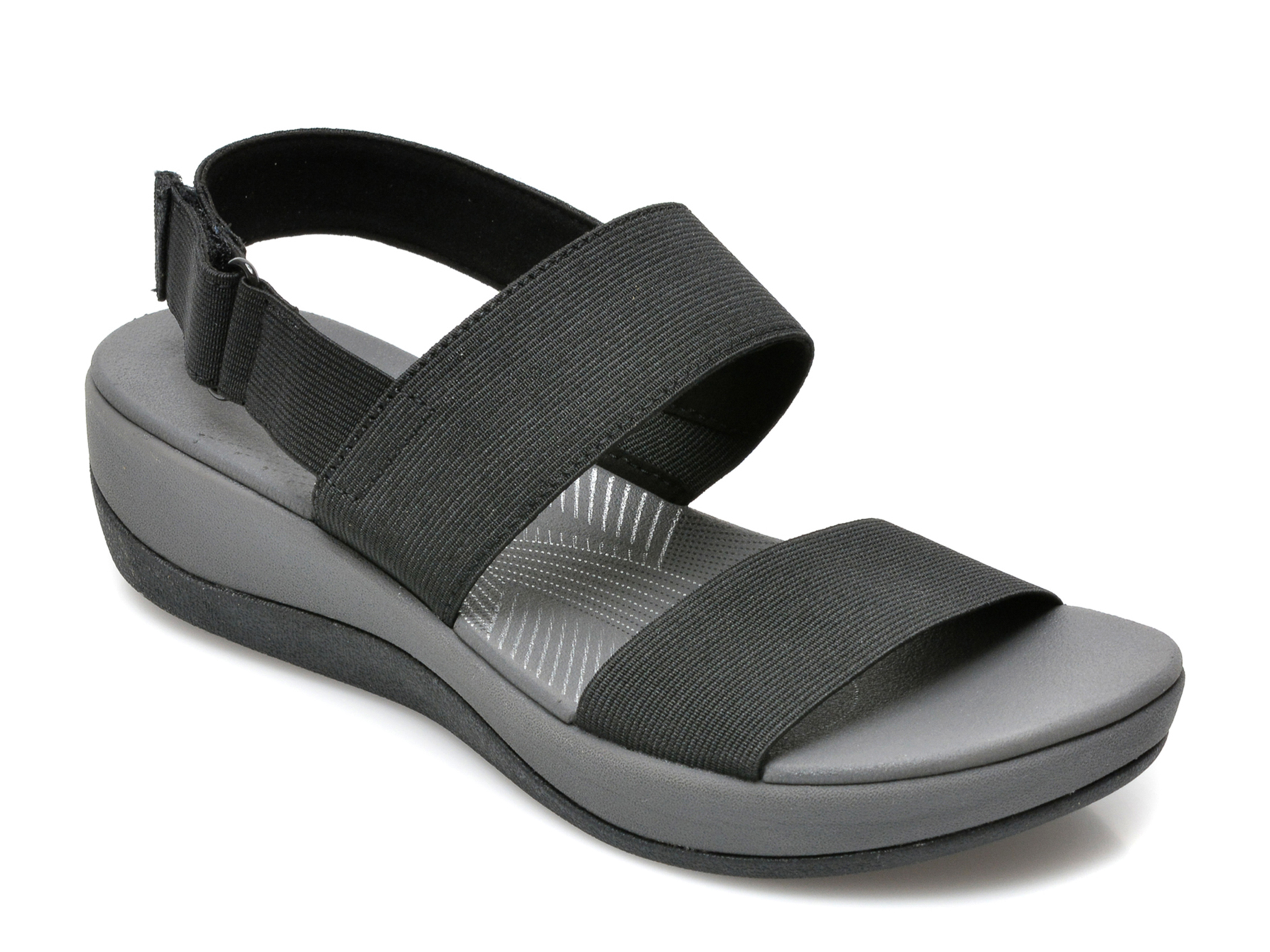 Sandale CLARKS negre, Arla Jacory, din piele ecologica
