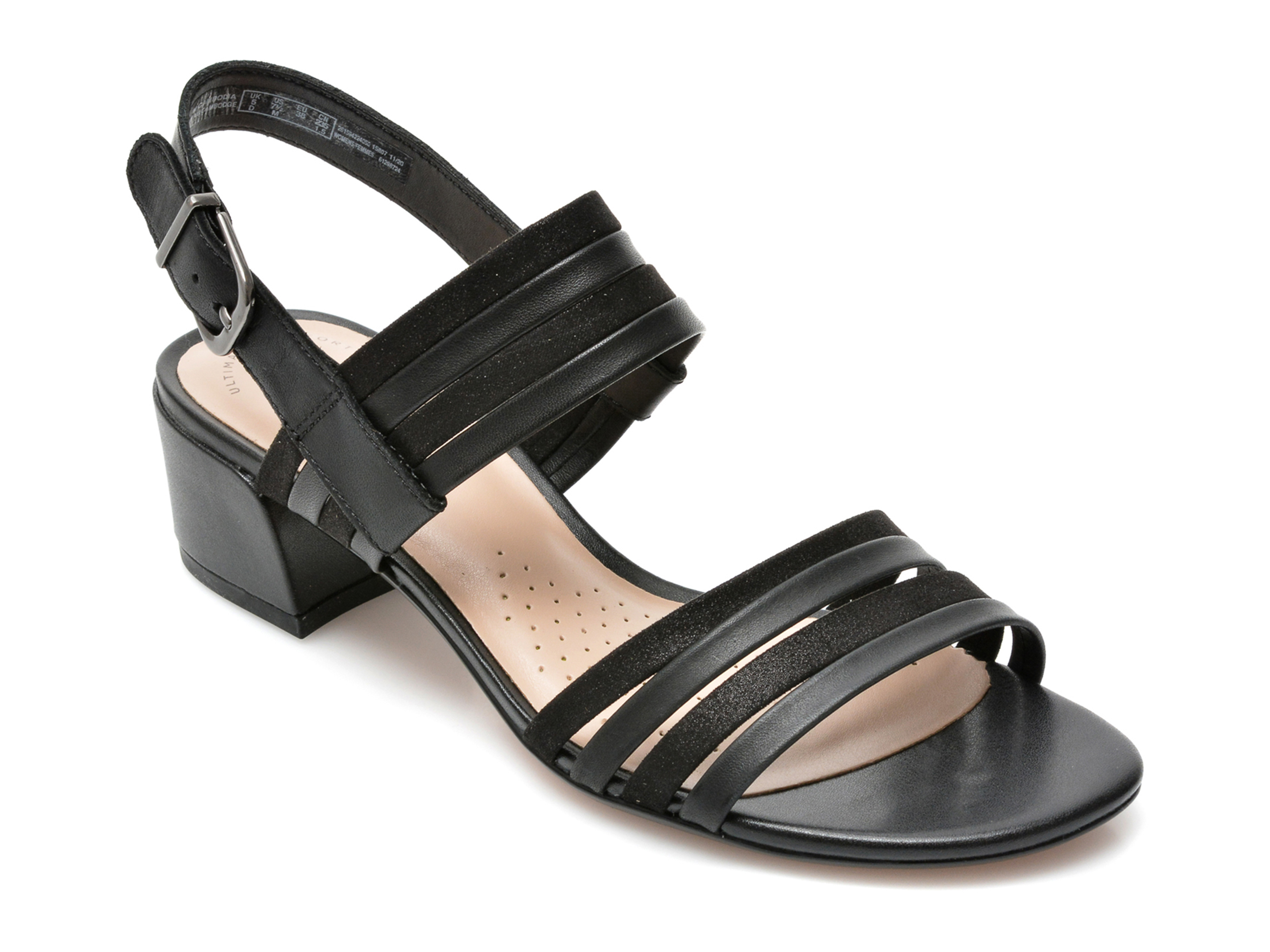 Sandale CLARKS negre, Caroleigh Bess, din piele naturala