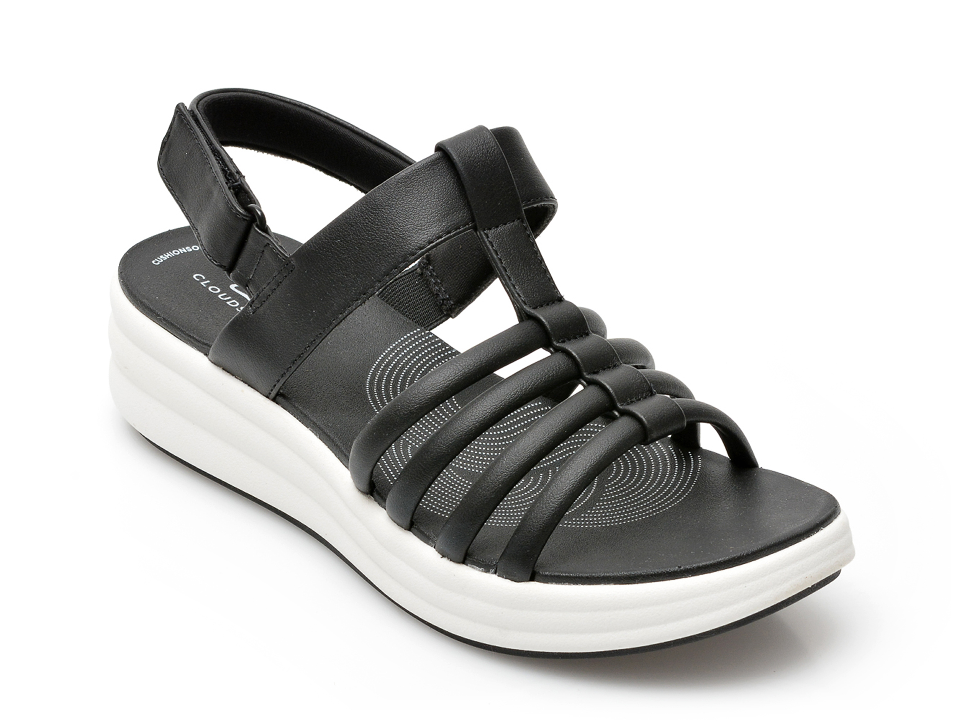 Sandale CLARKS negre, DRIFEAS, din piele ecologica /femei/sandale imagine noua