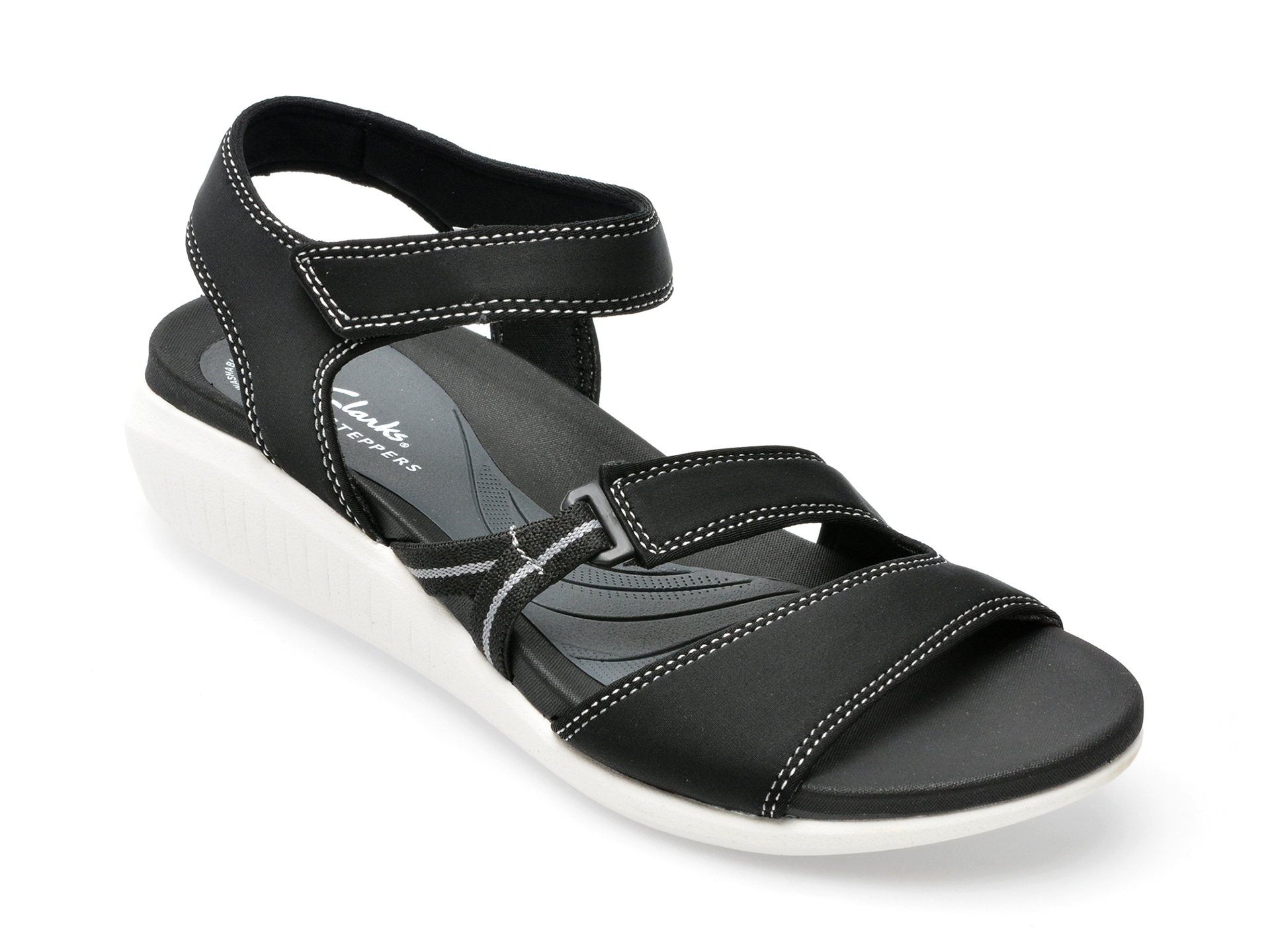 Sandale CLARKS negre, GLIDE HI SHORE 0912, din material textil /femei/sandale imagine noua
