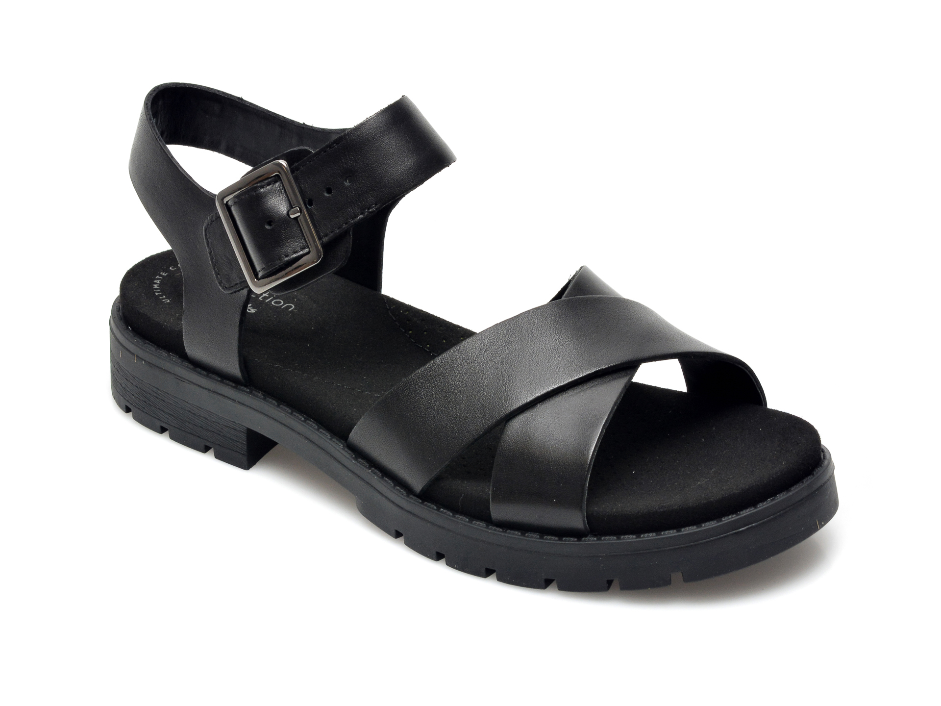 Sandale CLARKS negre, Orinoco Strap, din piele naturala