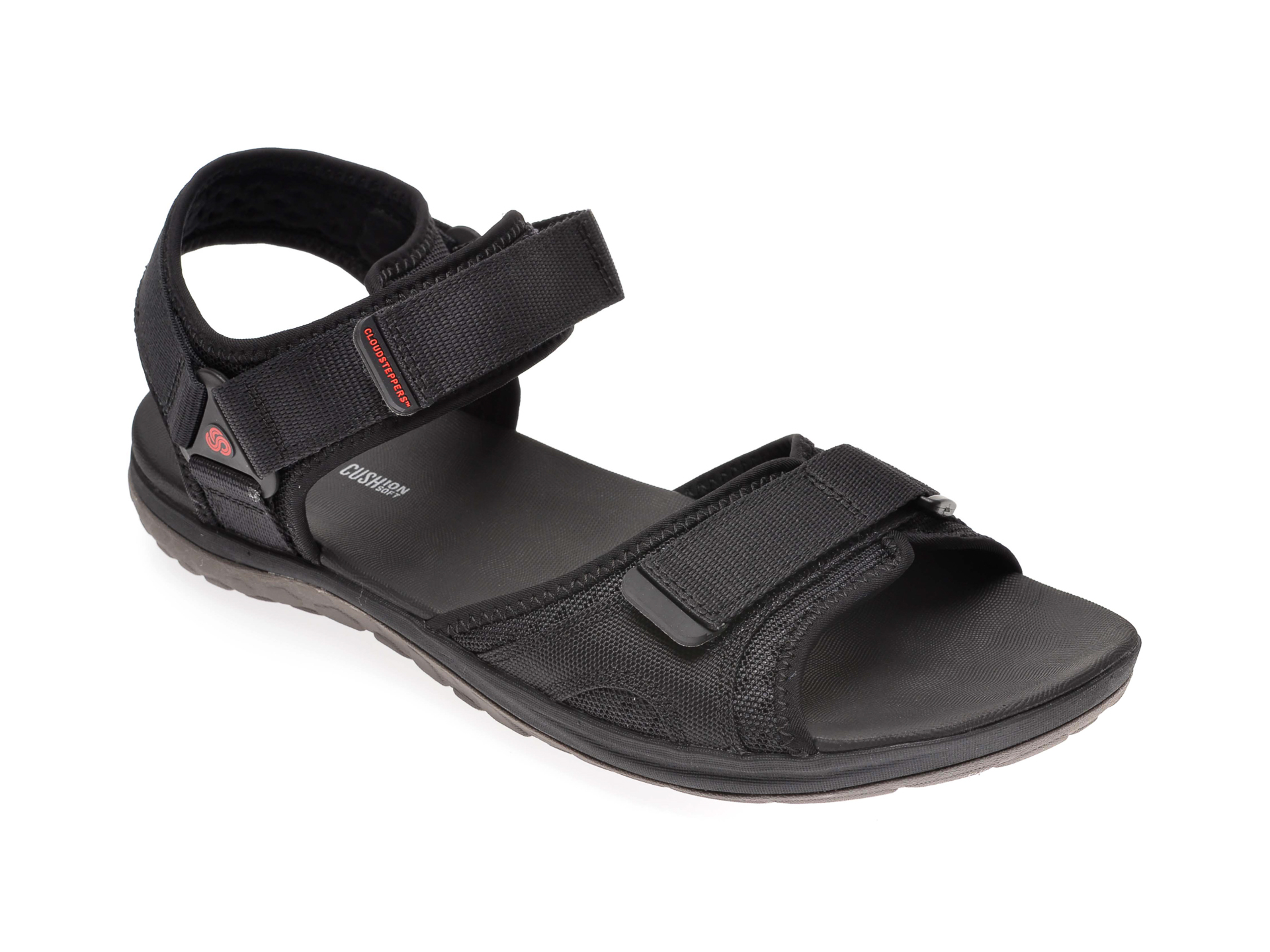 Sandale CLARKS negre, Step Beat Sun, din material textil