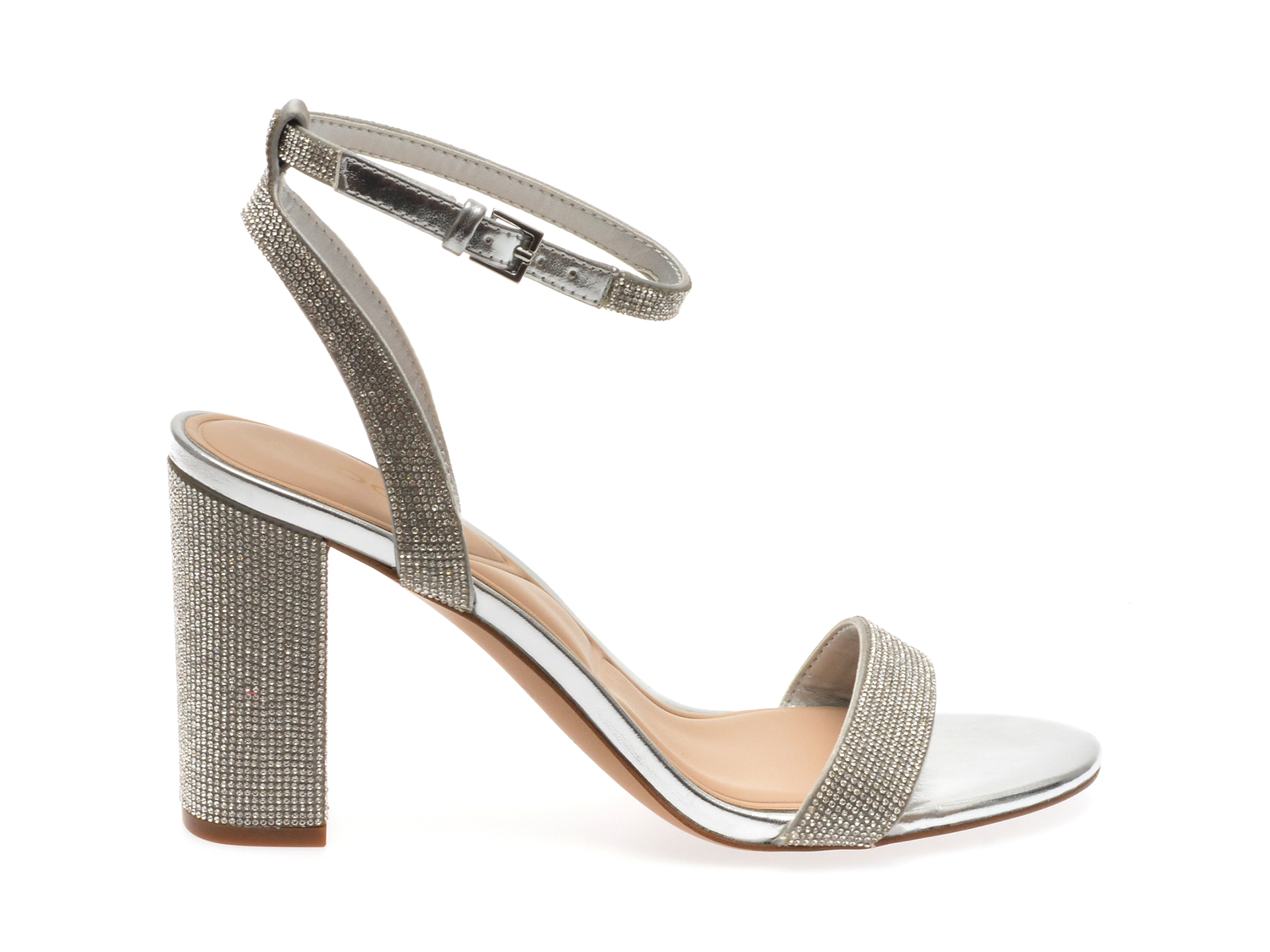 Sandale elegante ALDO argintii, 13773247, din material textil