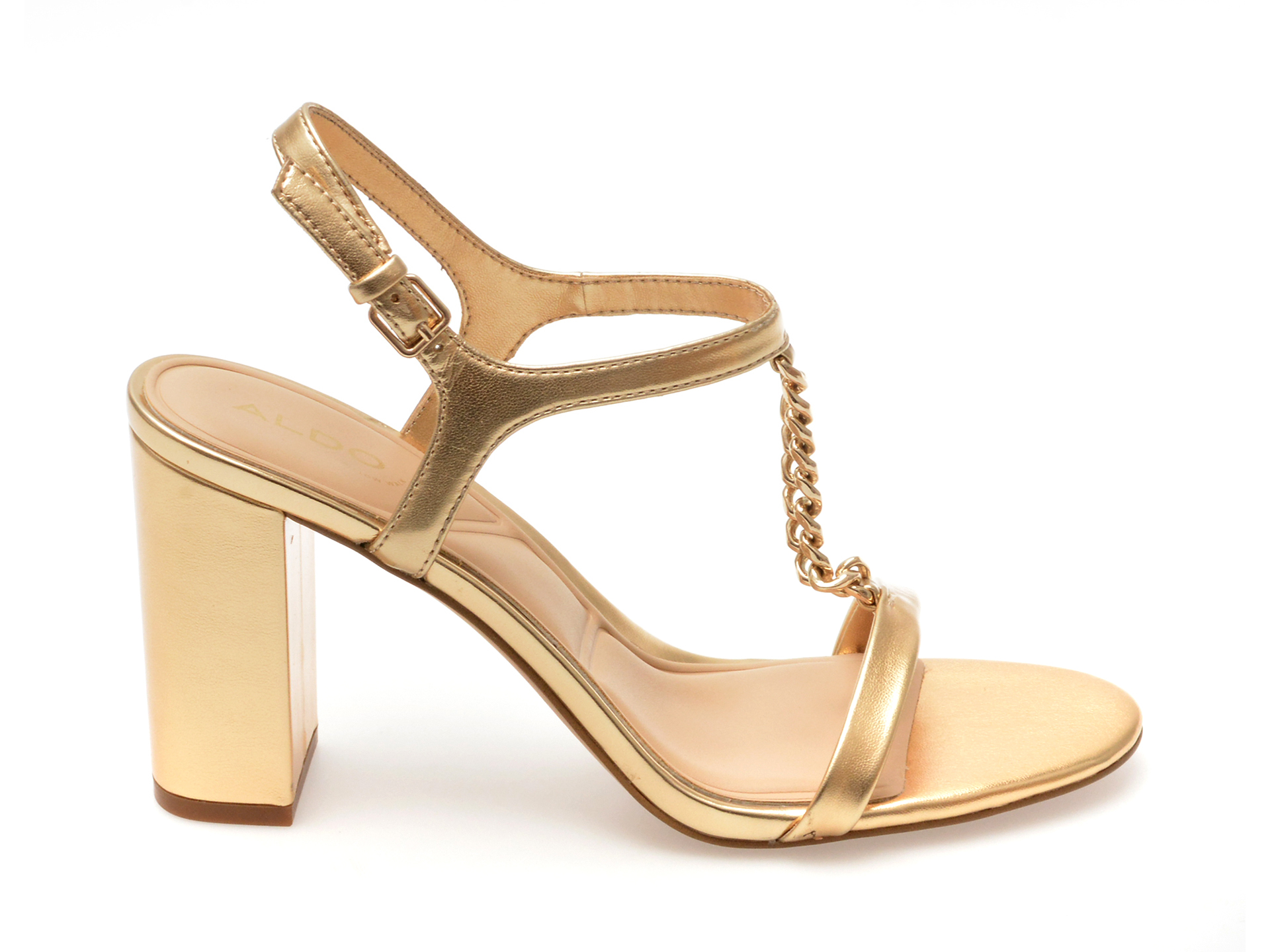 Sandale elegante ALDO aurii, 13736269, din piele ecologica