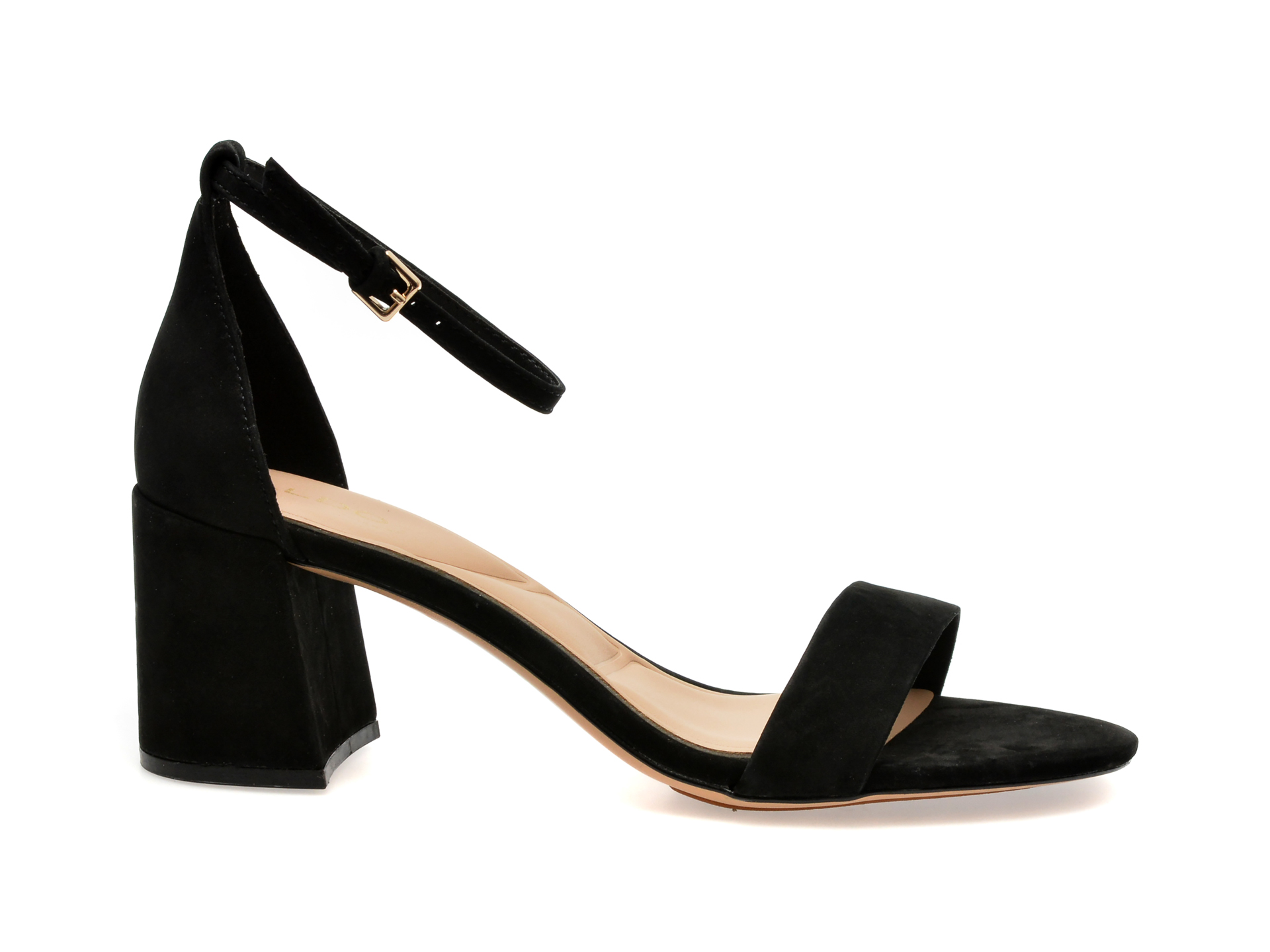Sandale elegante ALDO negre, PRISTINE0011, din nabuc