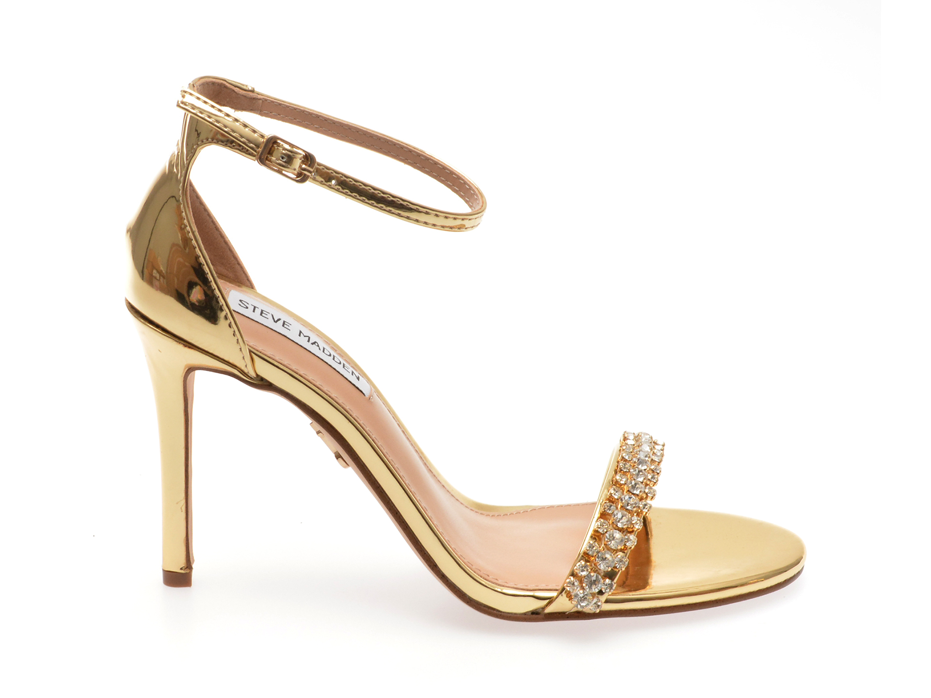 Sandale elegante Steve Madden aurii, BRAZEN, din piele ecologica