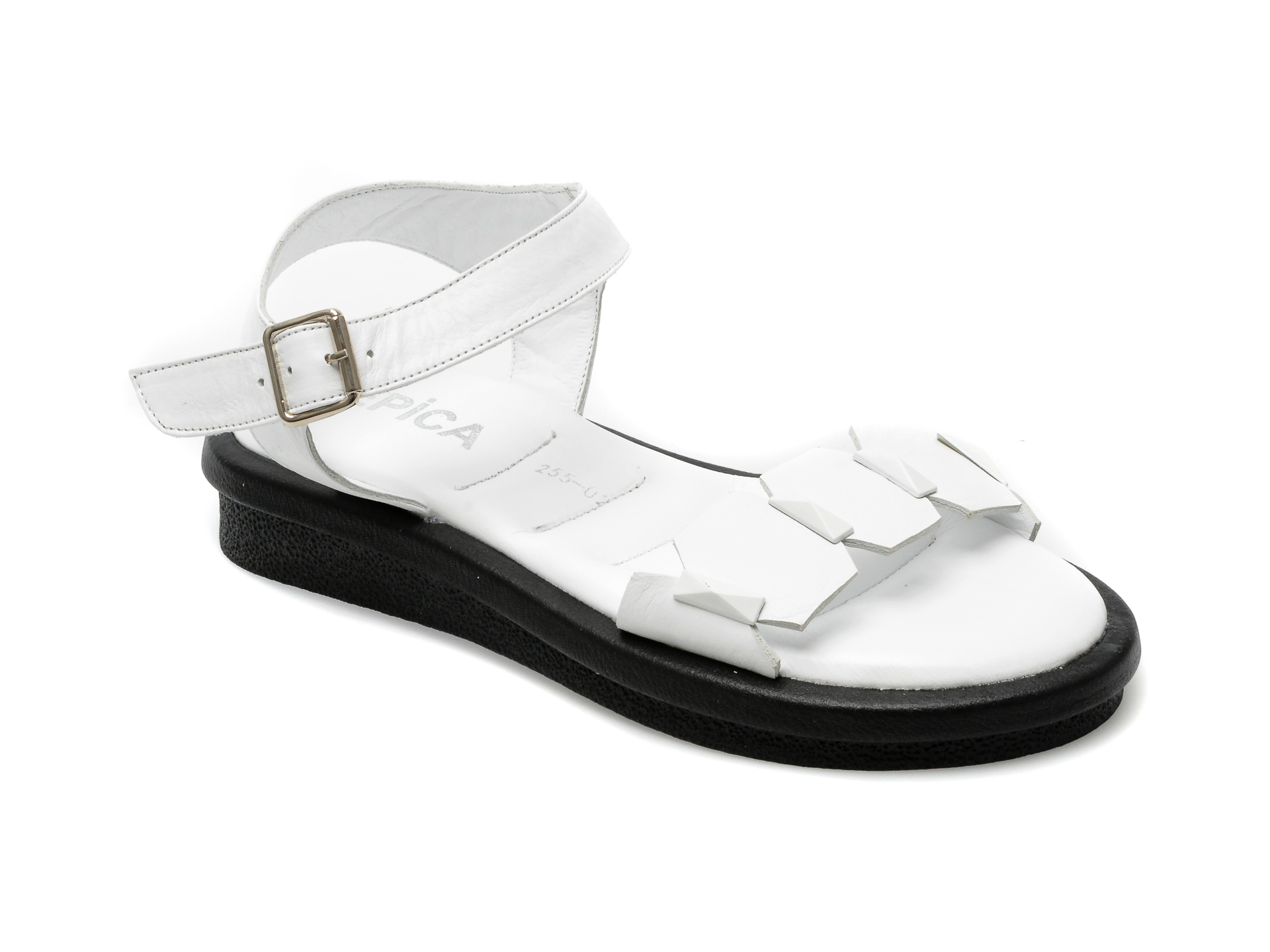 Sandale EPICA albe, 471255, din piele naturala