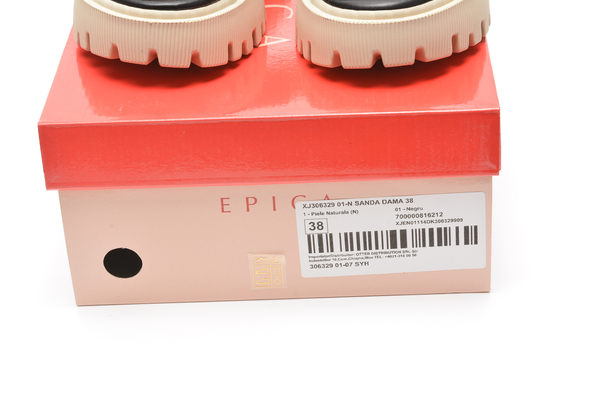 Sandale EPICA negre, 306329, din piele naturala Epica