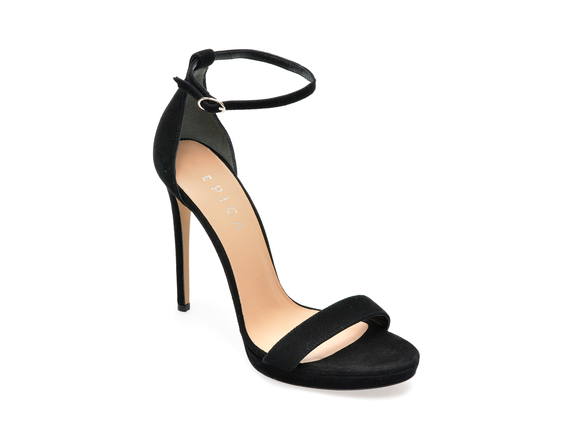 Sandale EPICA negre, 45A03, din piele intoarsa /femei/sandale imagine noua