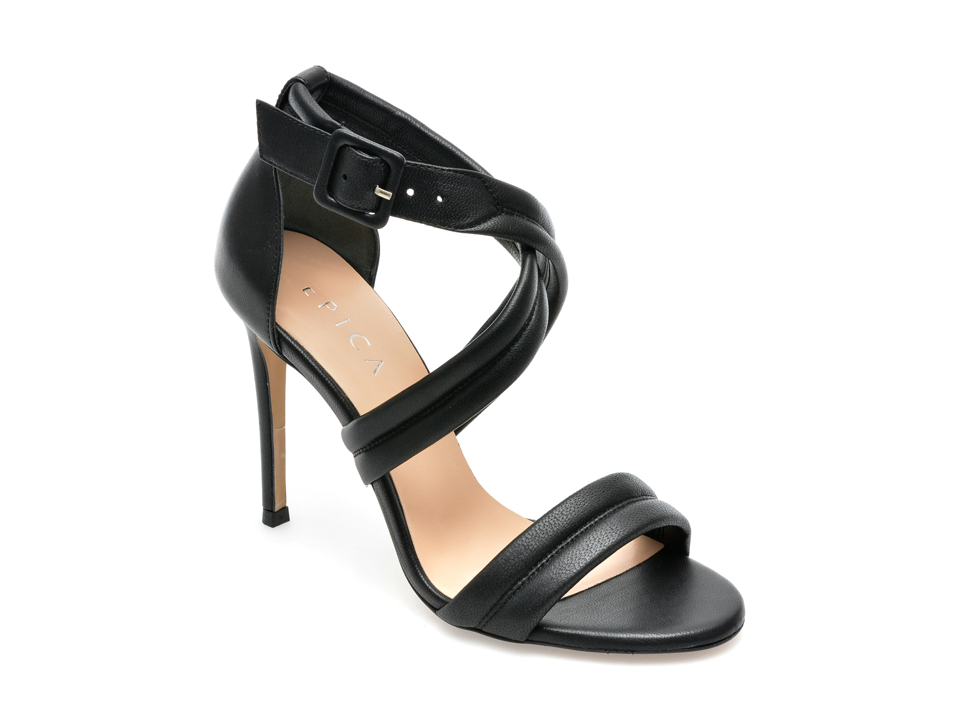 Sandale EPICA negre, 709146, din piele naturala /femei/sandale imagine noua