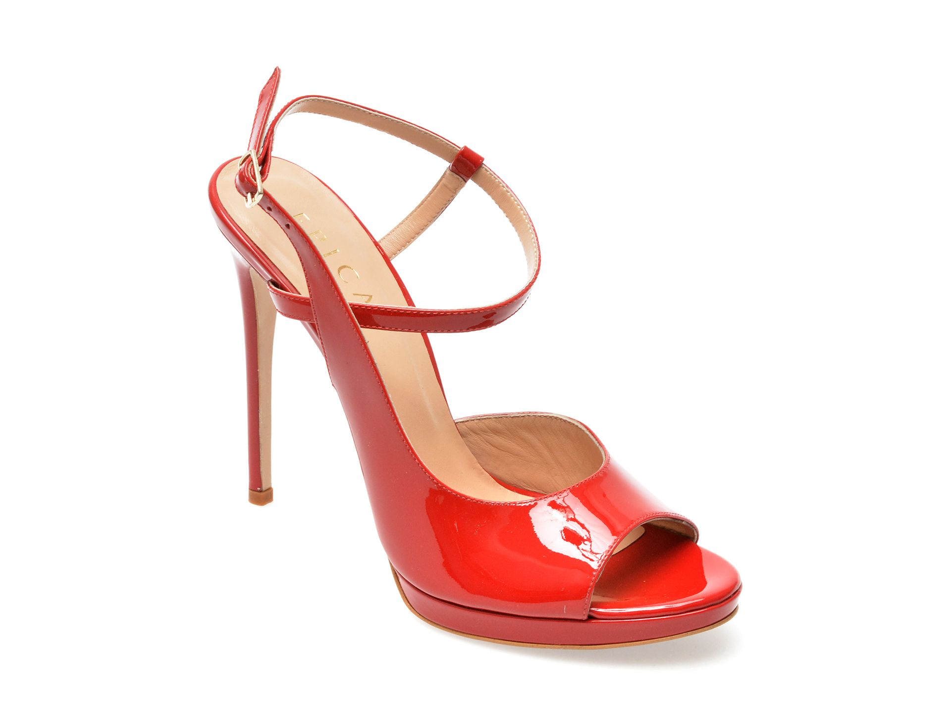 Sandale EPICA rosii, 245G09, din piele naturala lacuita /femei/sandale imagine noua