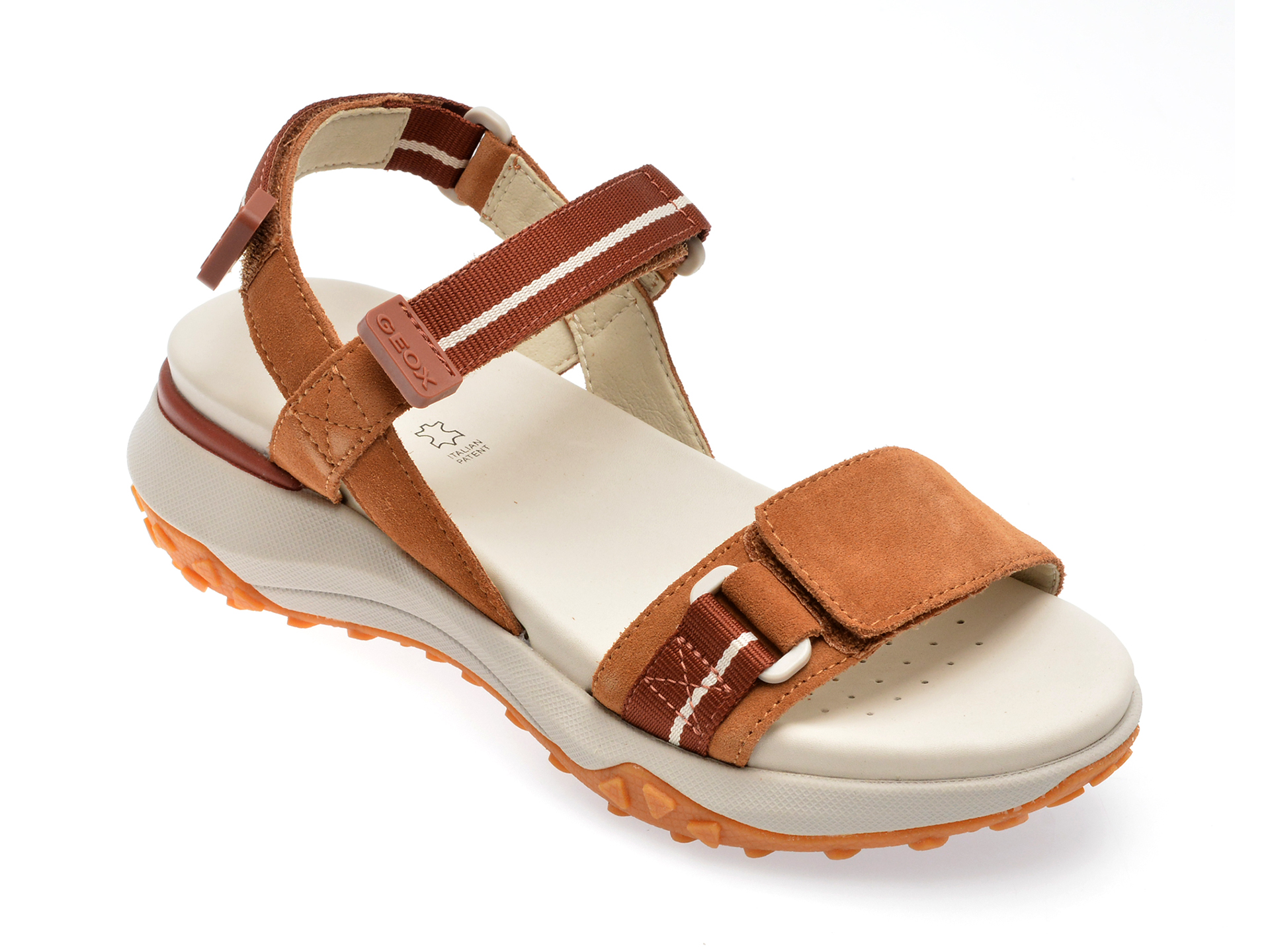 Sandale GEOX maro, D35TBB, din piele intoarsa /femei/sandale imagine noua