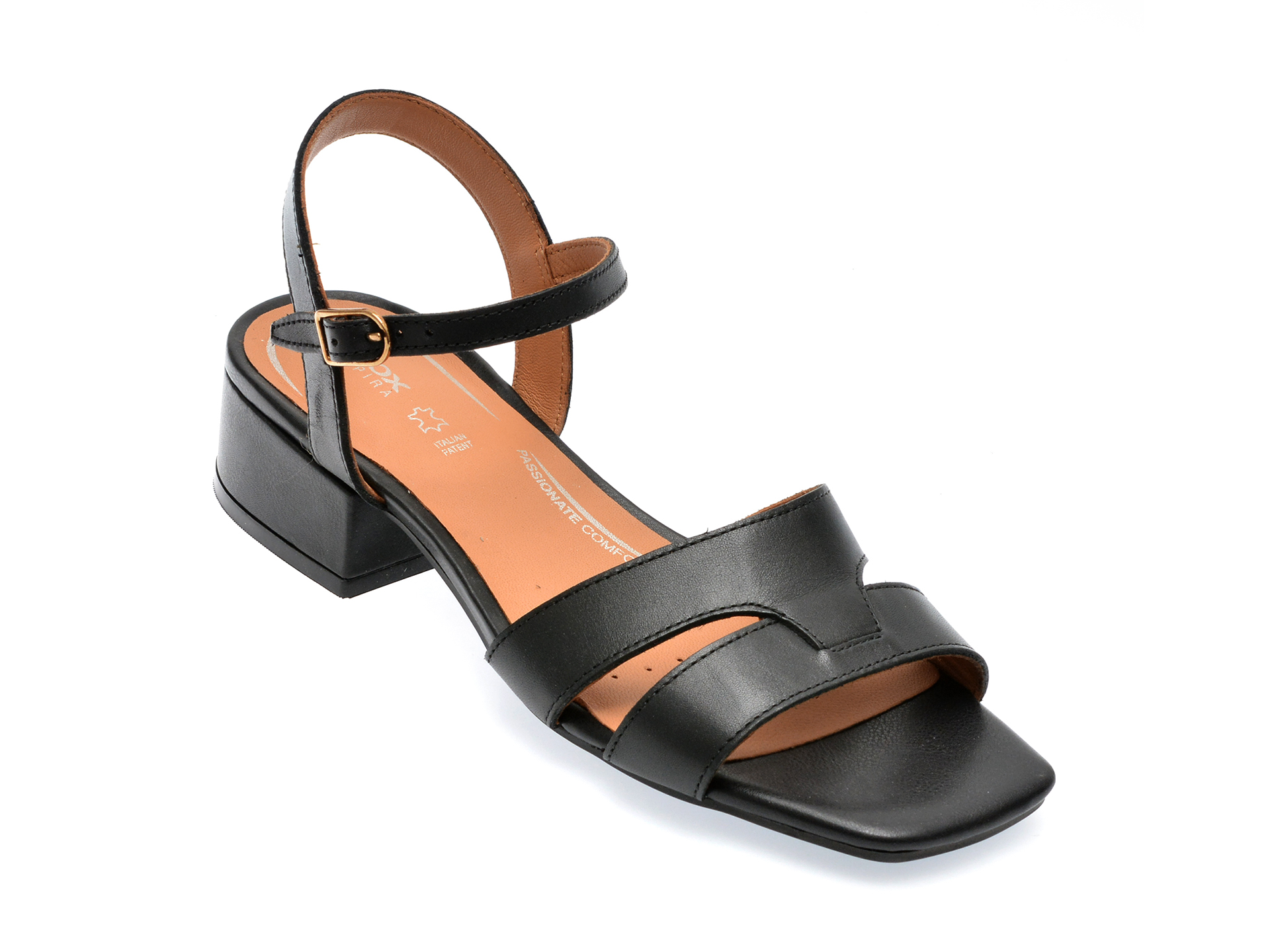 Sandale GEOX negre, D35RYA, din piele naturala /femei/sandale imagine noua