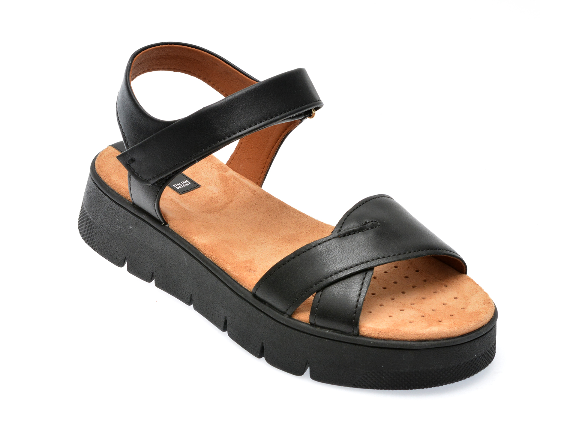 Sandale GEOX negre, D35SCA, din piele naturala /femei/sandale imagine noua