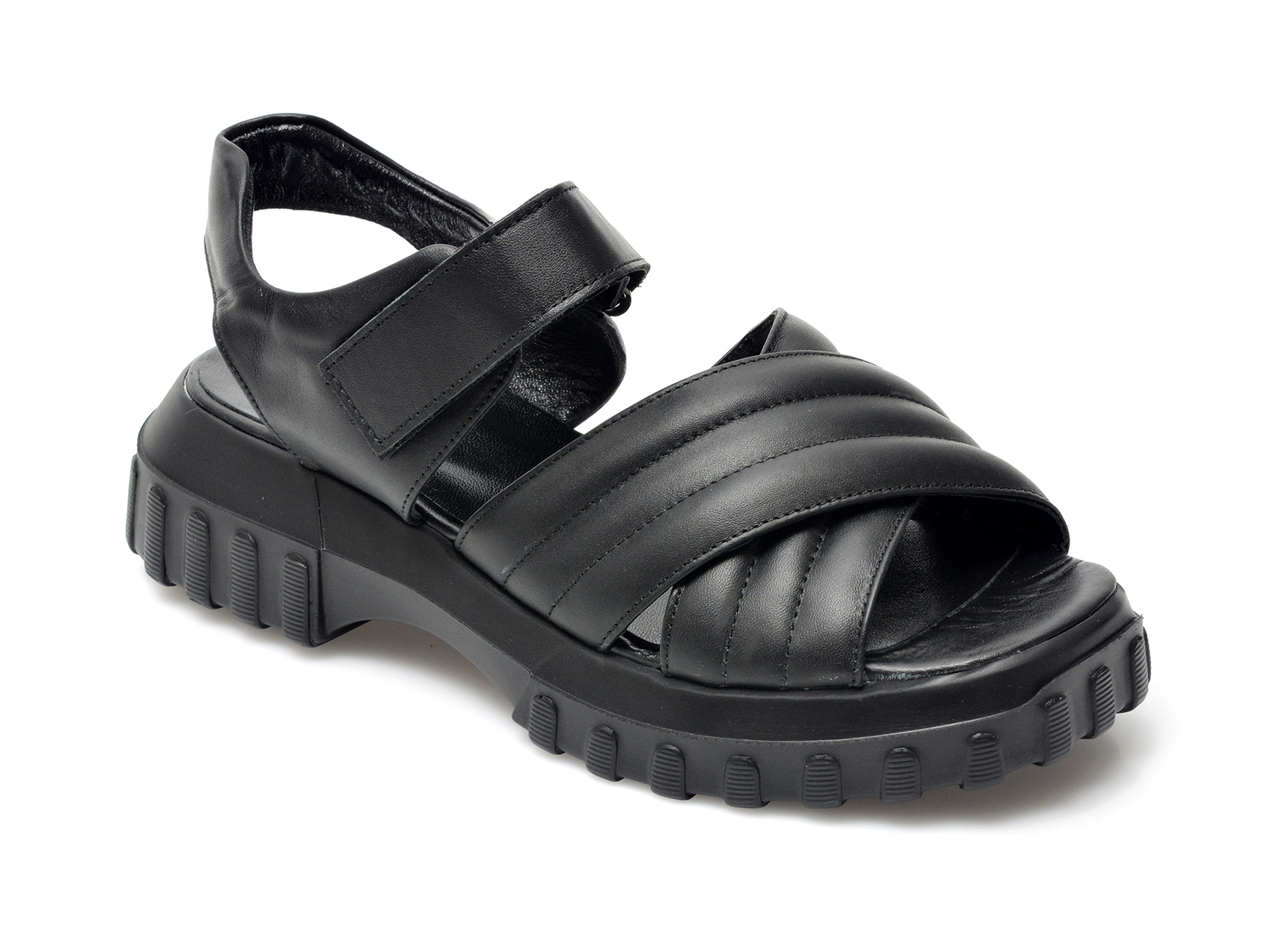 Sandale GRYXX negre, 224751, din piele naturala