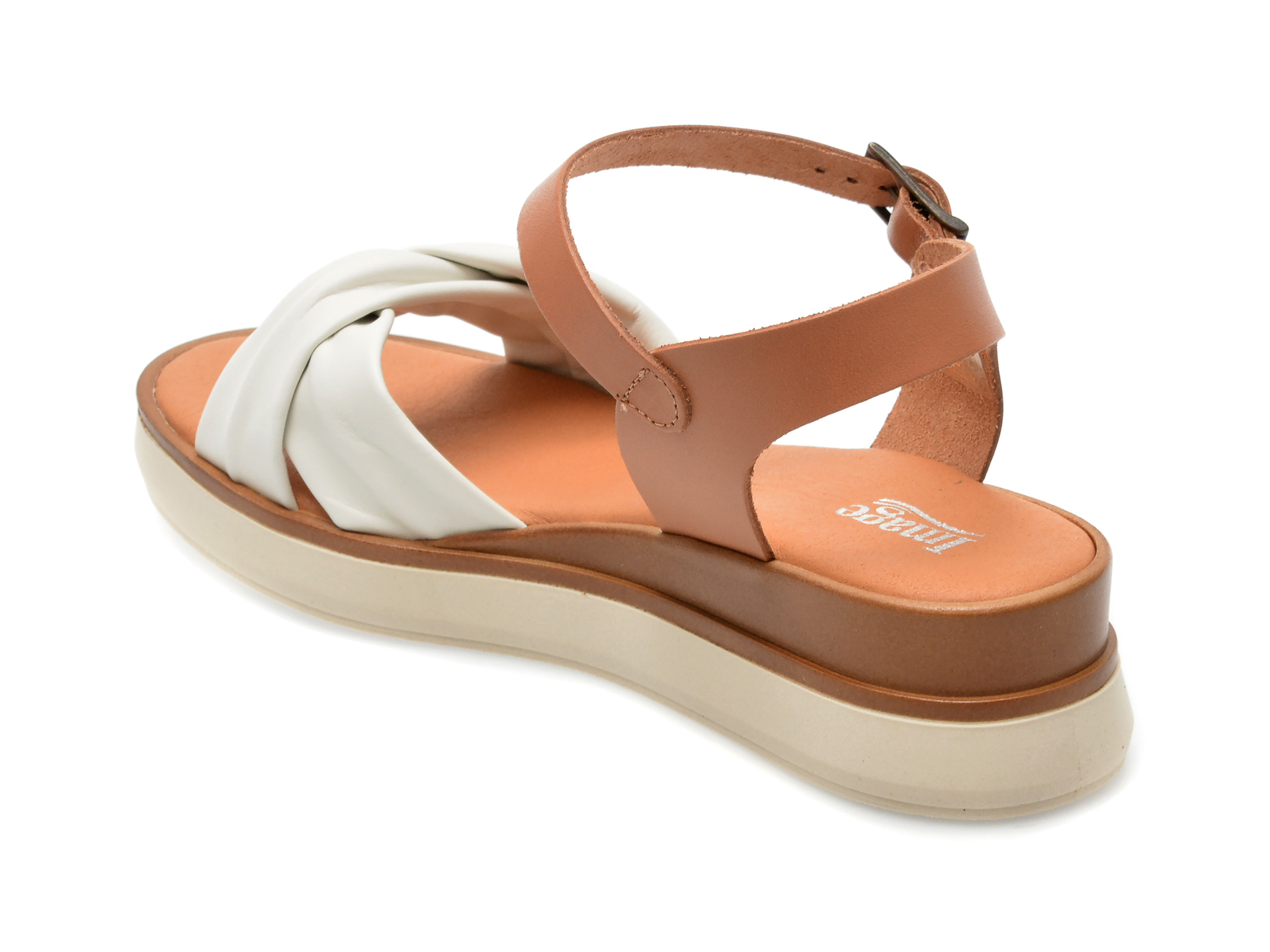 Poze Sandale IMAGE albe, INDIRA, din piele naturala tezyo.ro