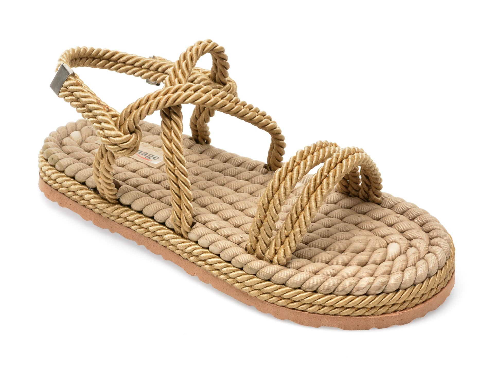 Sandale IMAGE aurii, 2024, din material textil /femei/sandale imagine noua