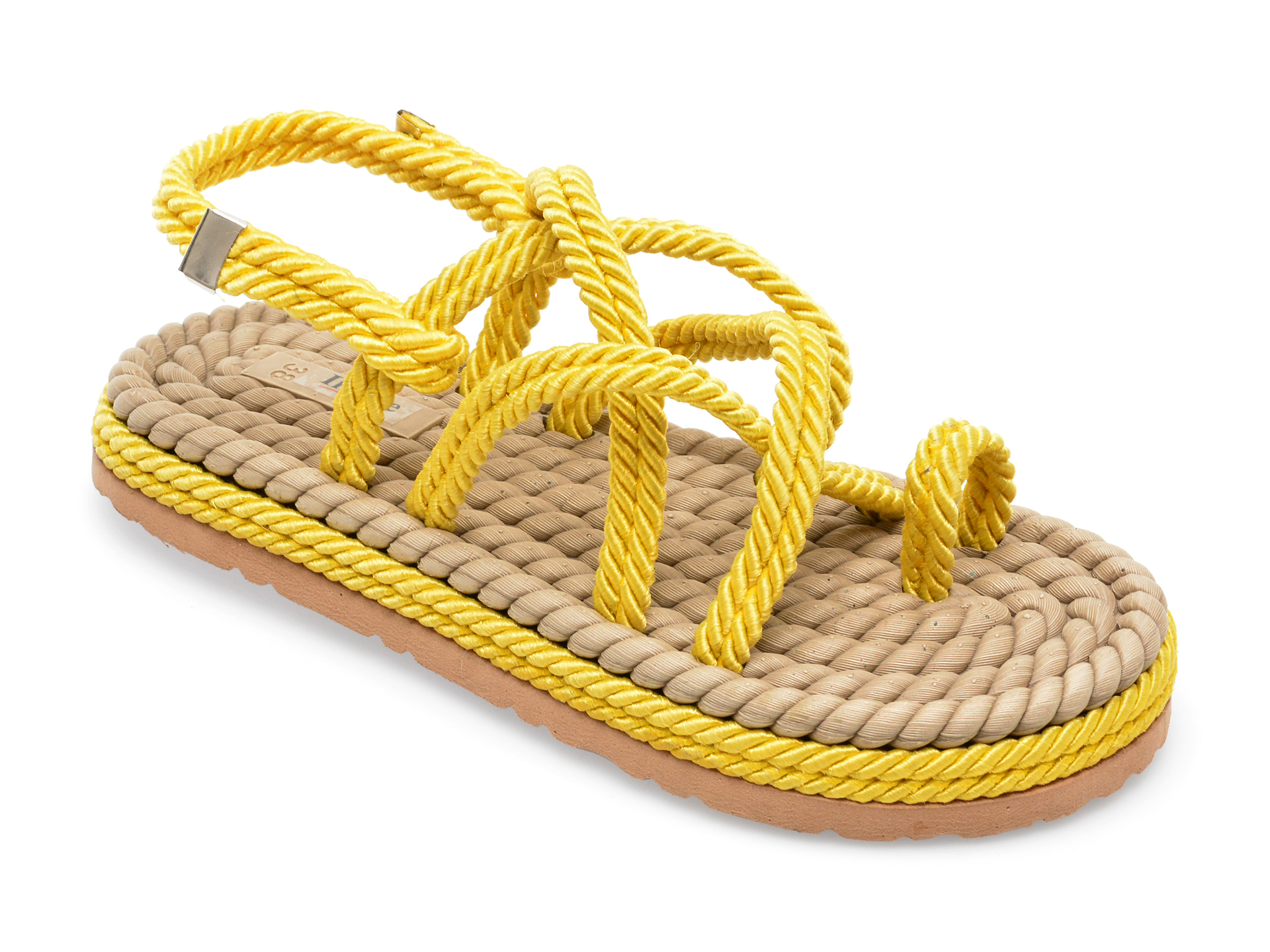 Poze Sandale IMAGE galbene, 2022, din material textil Tezyo