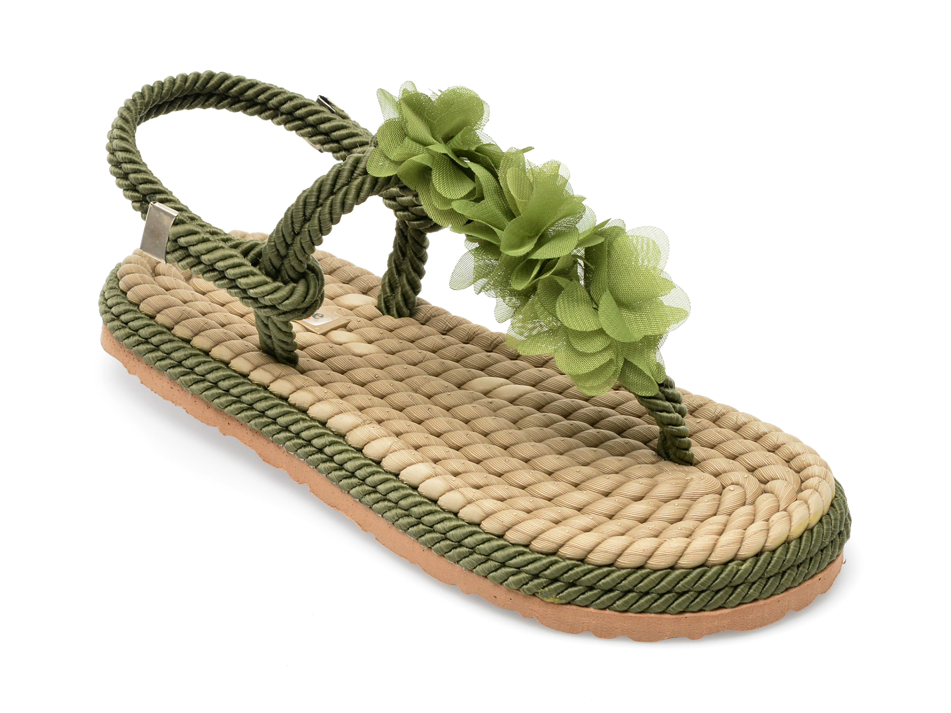 Sandale IMAGE kaki, 2027, din material textil