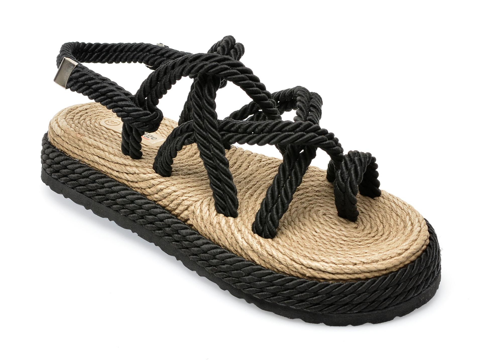 Sandale IMAGE negre, 20222, din material textil /femei/sandale imagine noua