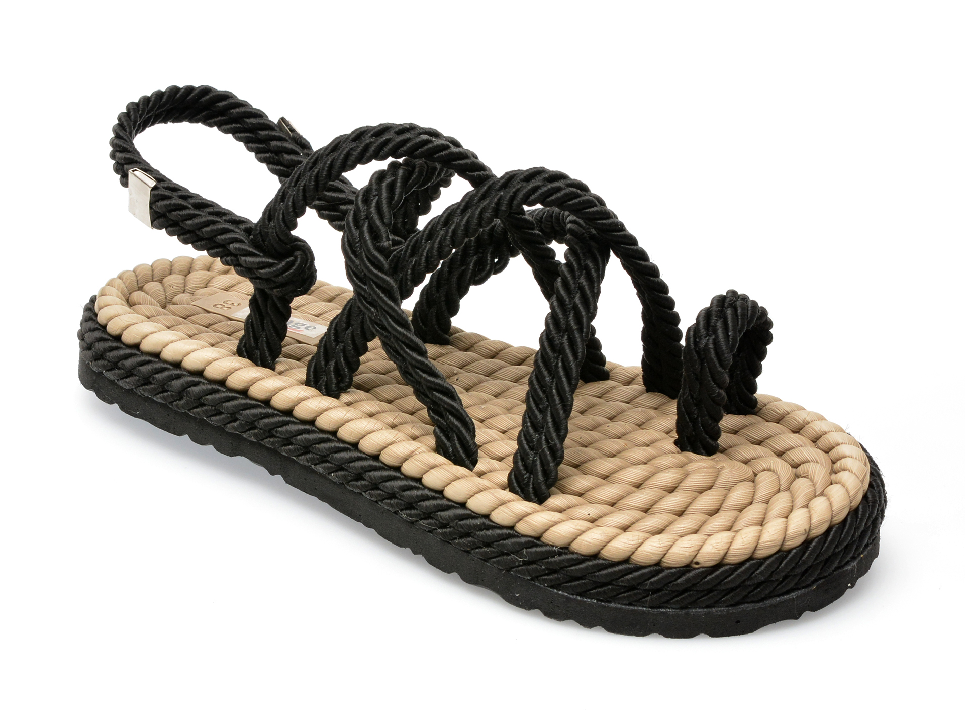 Sandale IMAGE negre, 2022, din material textil /femei/sandale imagine noua