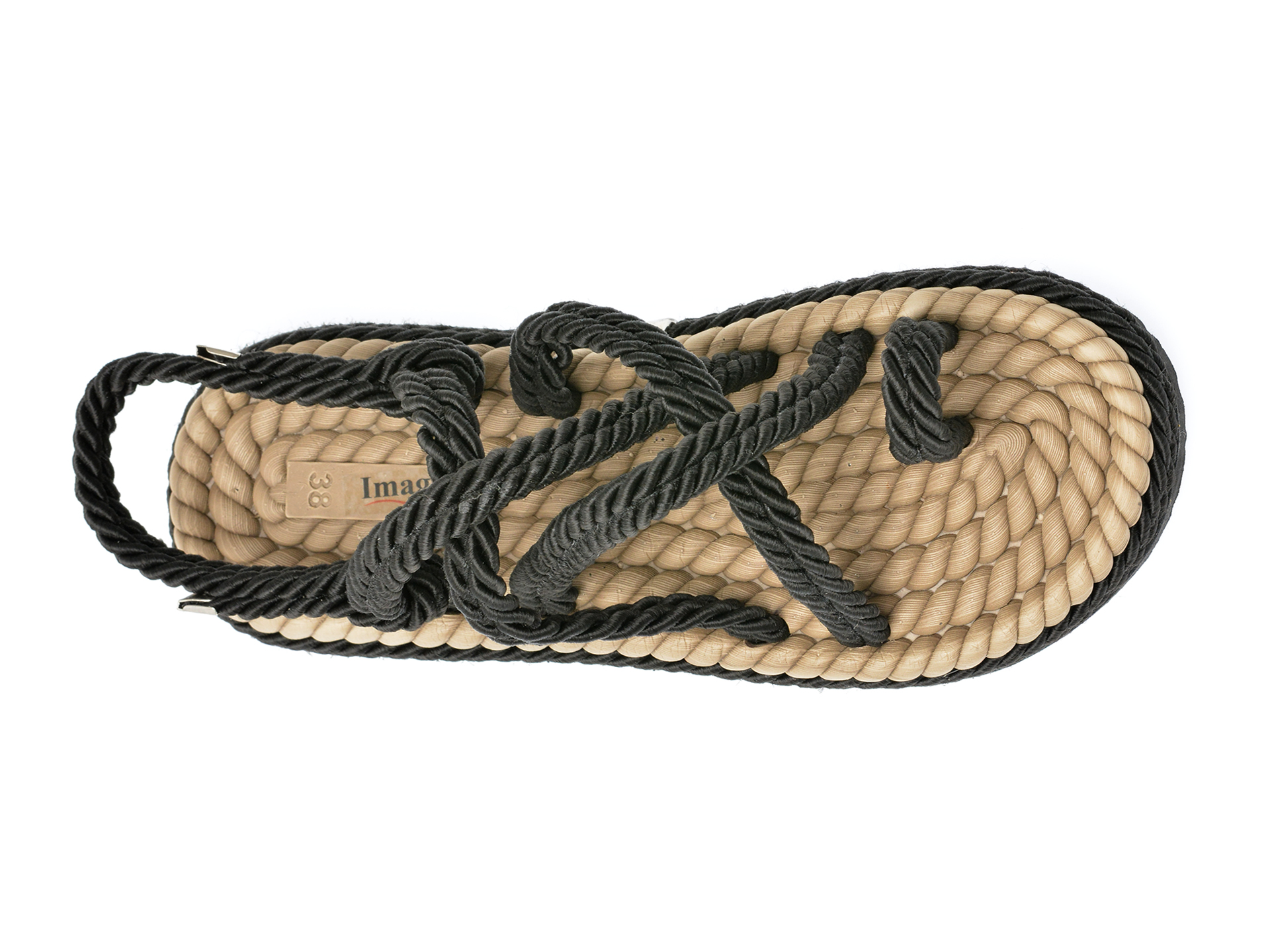 Poze Sandale IMAGE negre, 2022, din material textil Tezyo