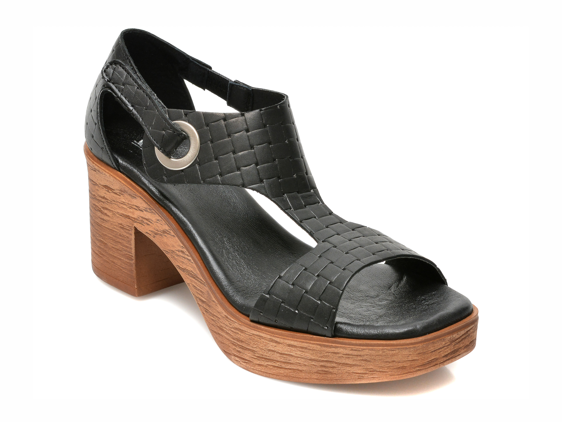 Sandale IMAGE negre, 9525T, din piele naturala 2022 ❤️ Pret Super tezyo.ro imagine noua 2022