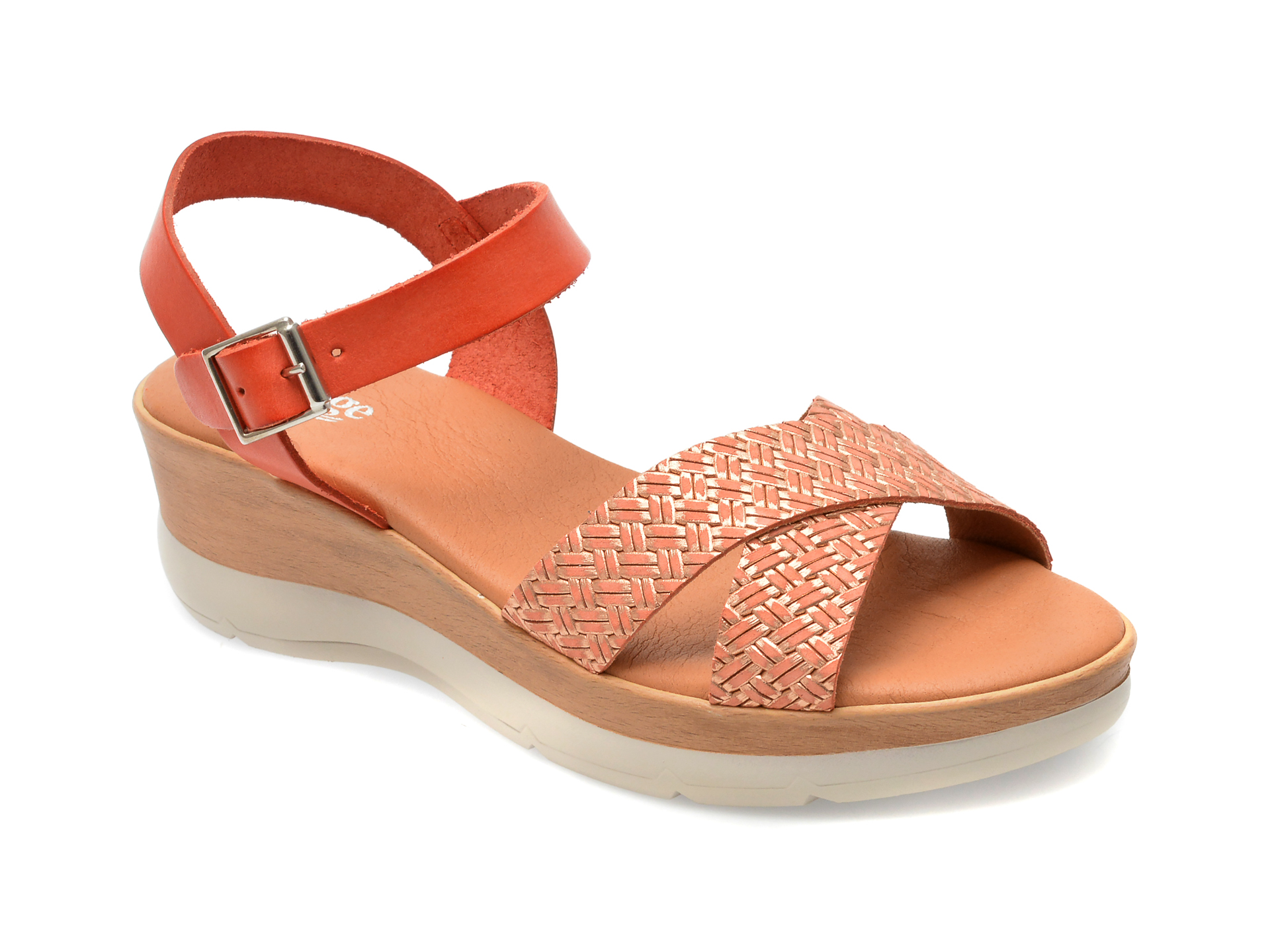 Sandale IMAGE portocalii, JANET, din piele naturala femei 2023-09-23