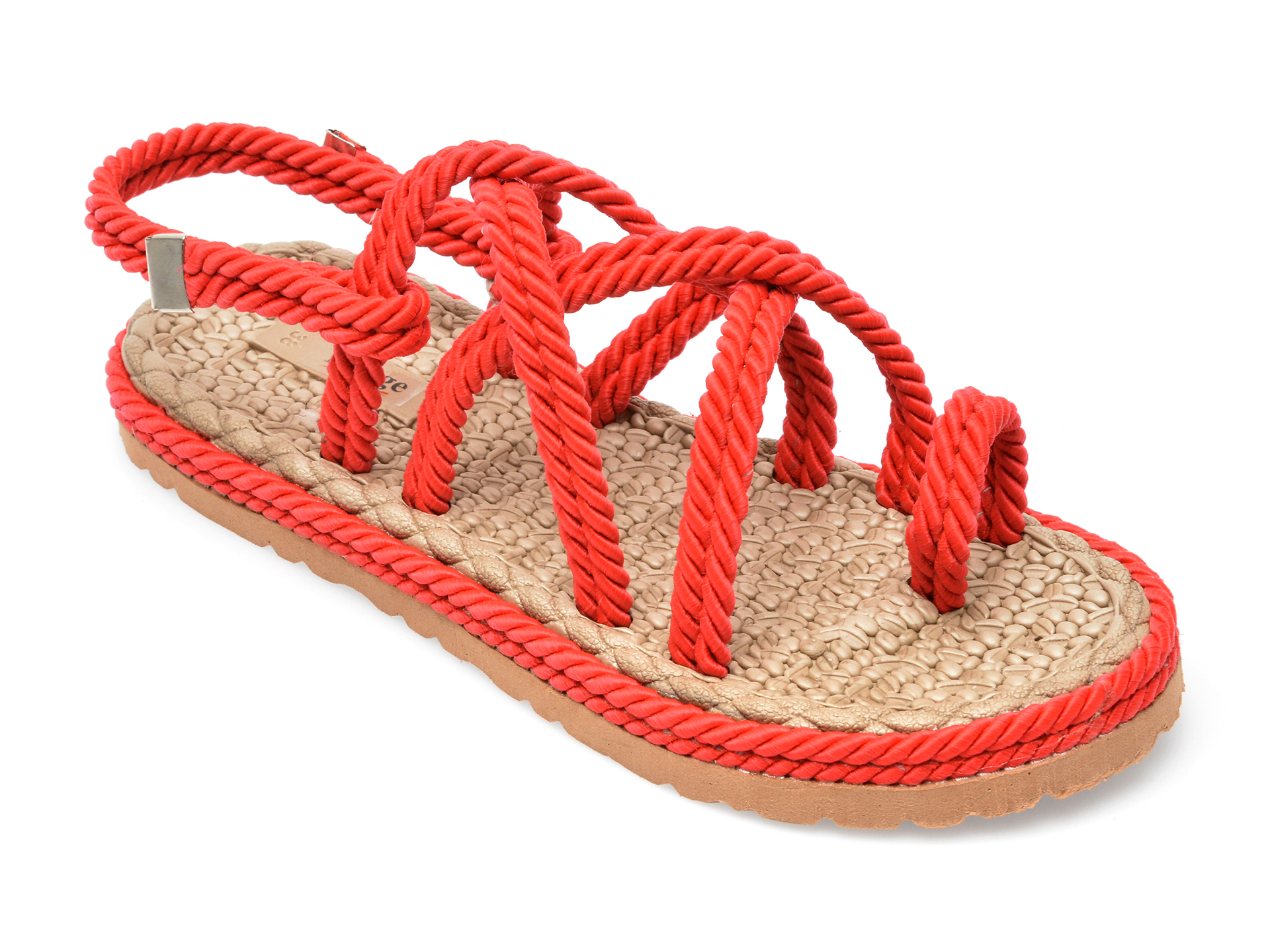 Sandale IMAGE rosii, 20221, din material textil /femei/sandale imagine noua