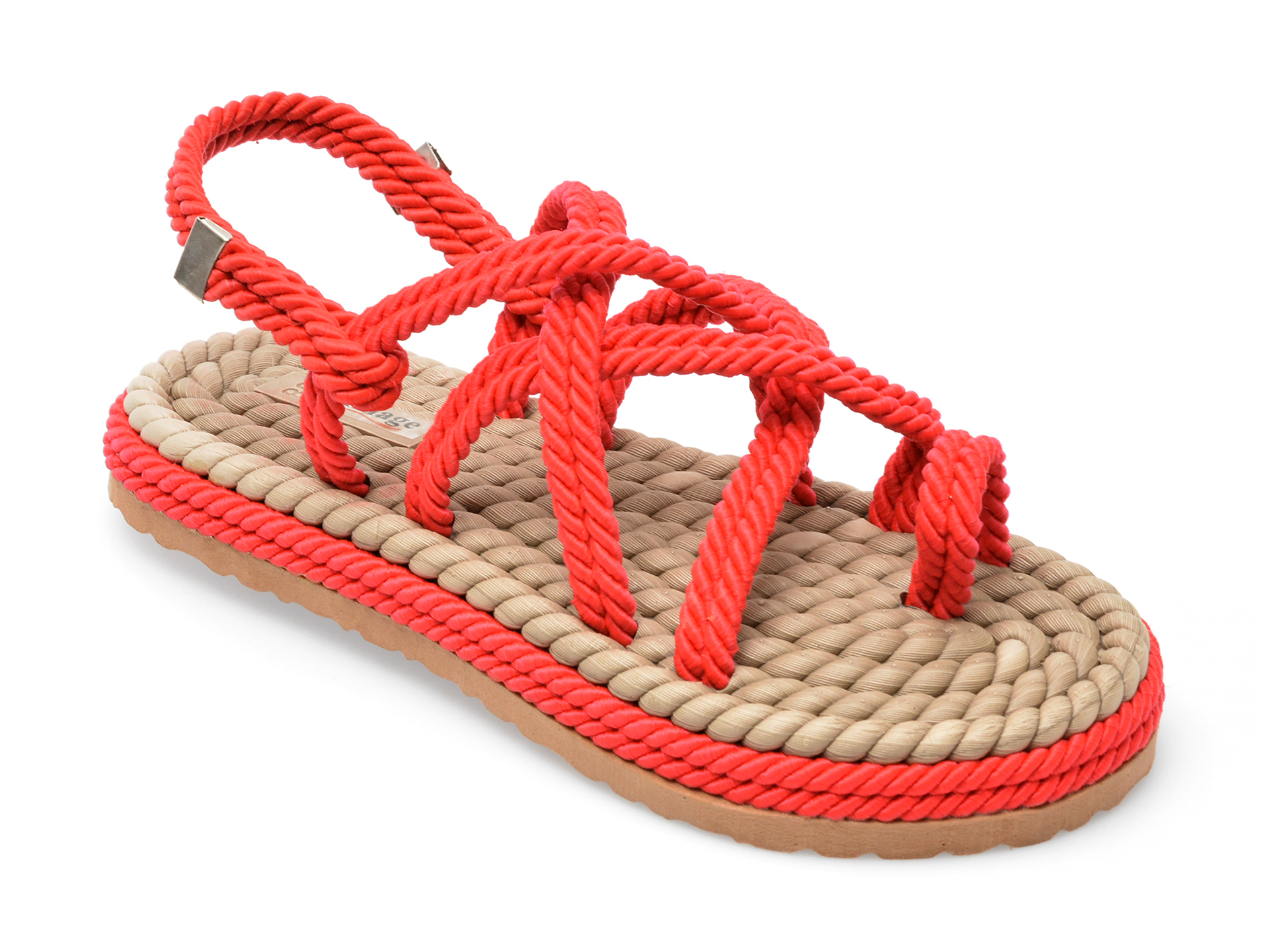 Sandale IMAGE rosii, 2022, din material textil /femei/sandale imagine noua