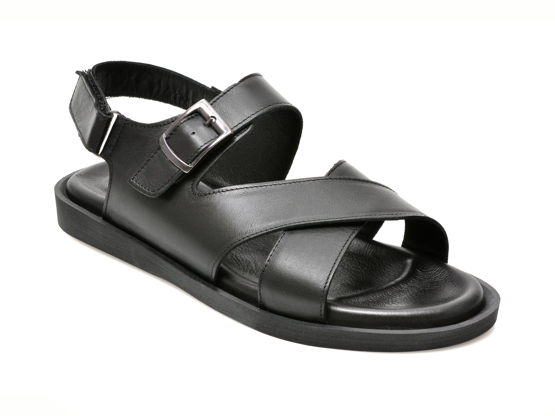 Sandale OTTER negre, 101, din piele naturala 2023 ❤️ Pret Super tezyo.ro imagine noua 2022