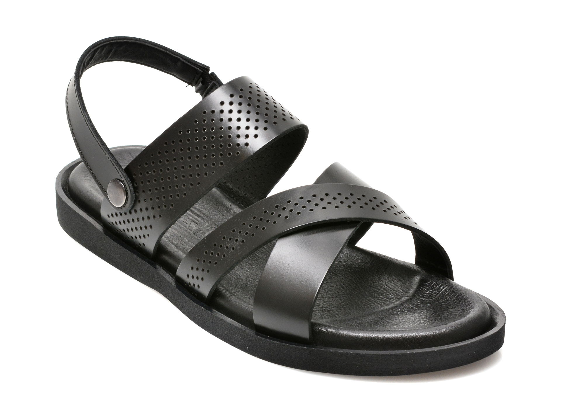 Sandale OTTER negre, 107, din piele naturala 2023 ❤️ Pret Super tezyo.ro imagine noua 2022