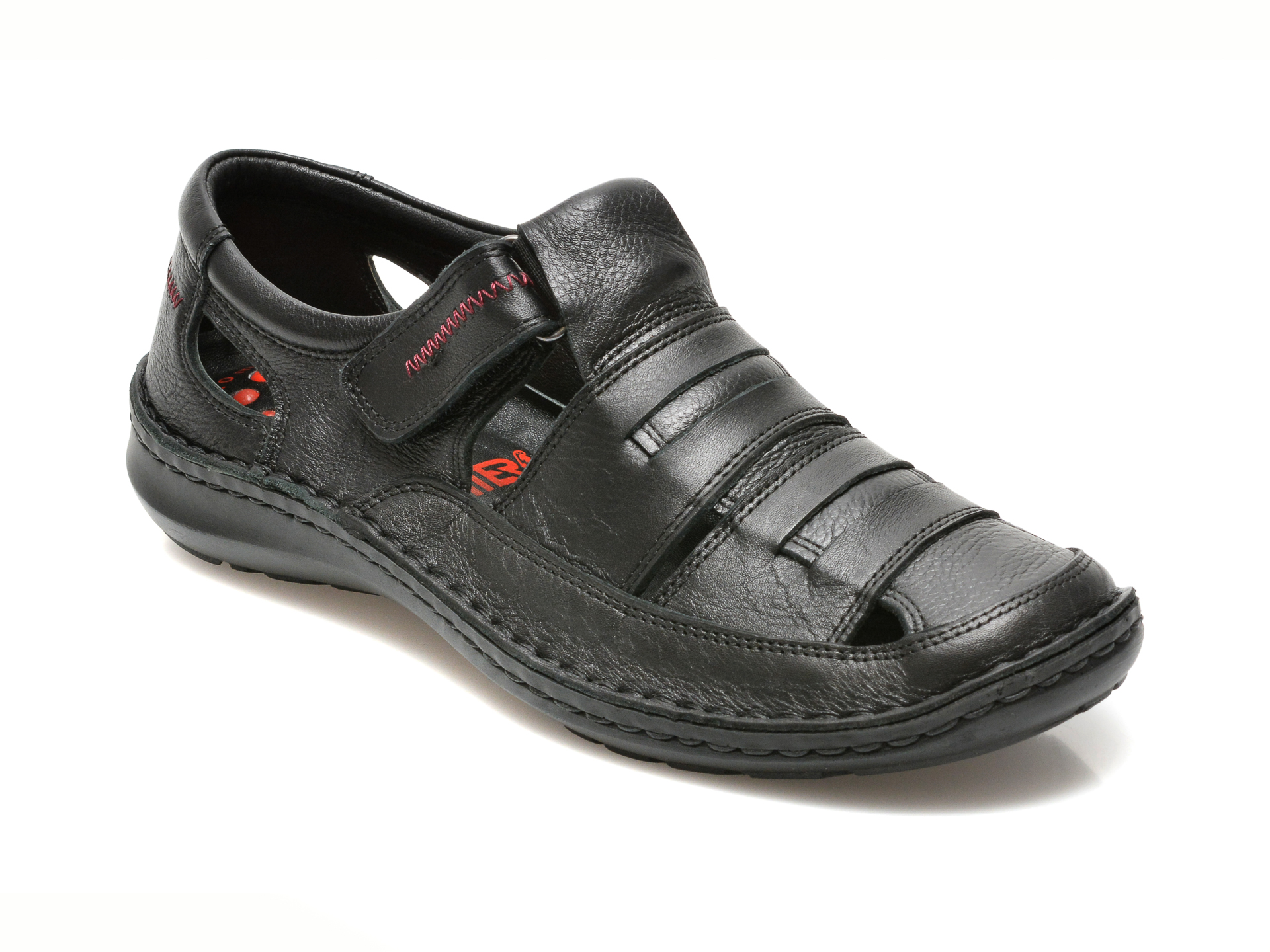 Sandale OTTER negre, 9562, din piele naturala 2022 ❤️ Pret Super tezyo.ro imagine noua 2022