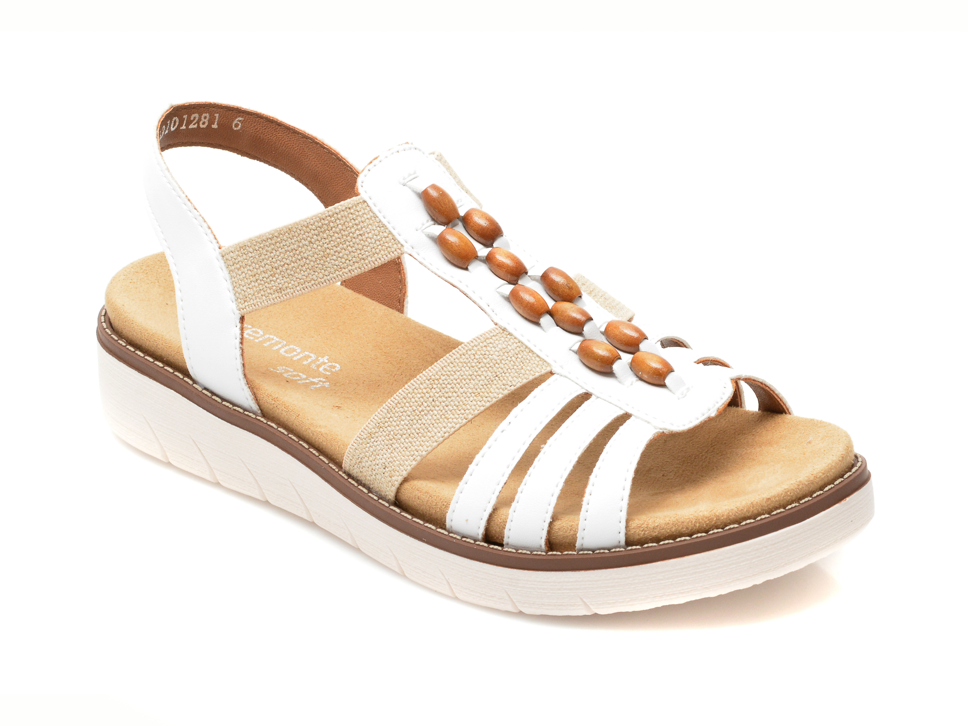 Sandale REMONTE albe, D2065, din piele ecologica Remonte imagine noua