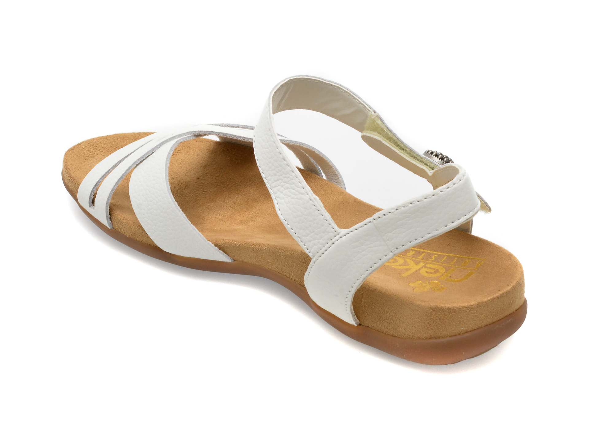 Sandale RIEKER albe, 60553, din piele naturala imagine noua