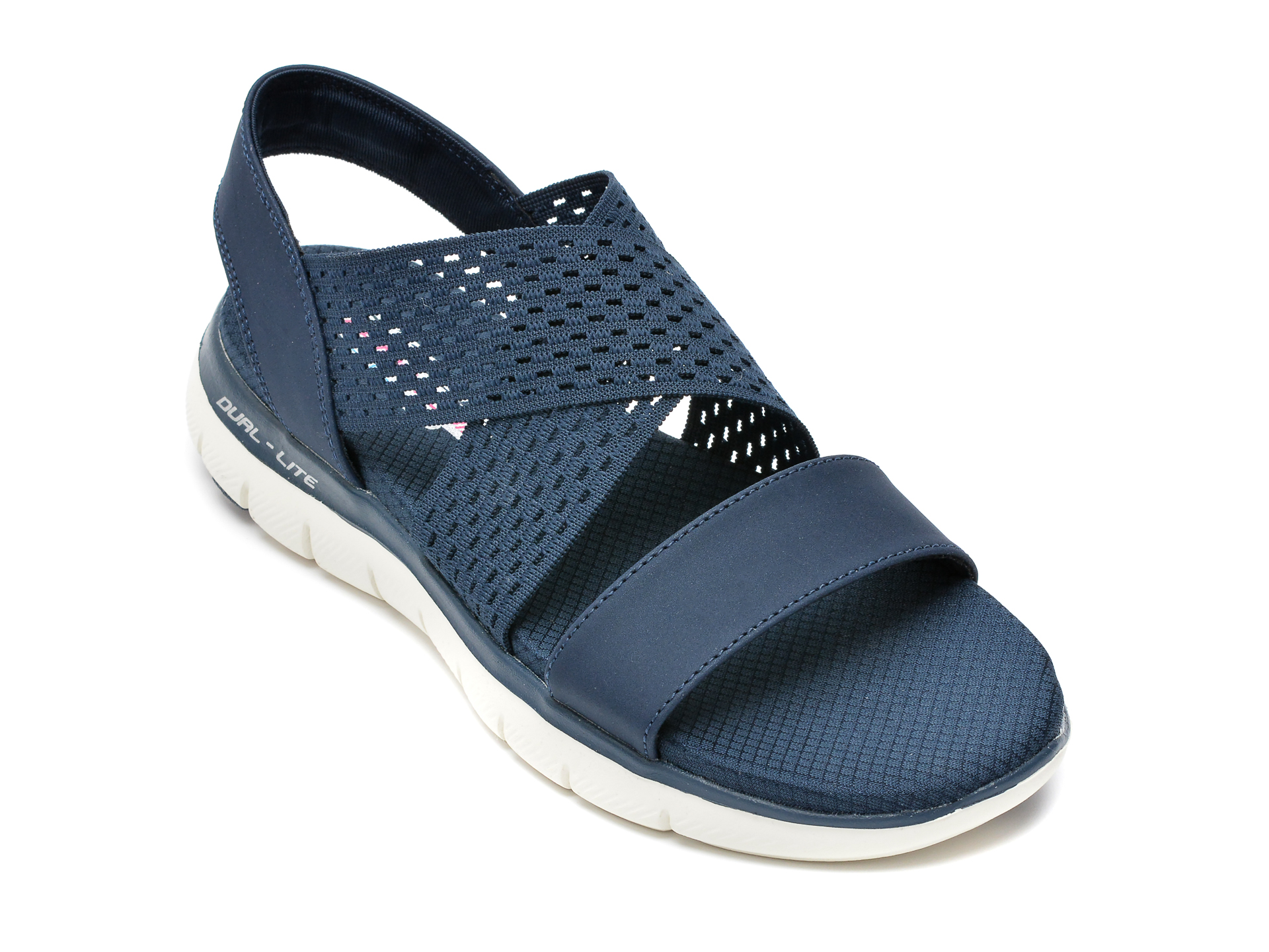 Sandale SKECHERS bleumarin, FLEX APPEAL 2, din material textil