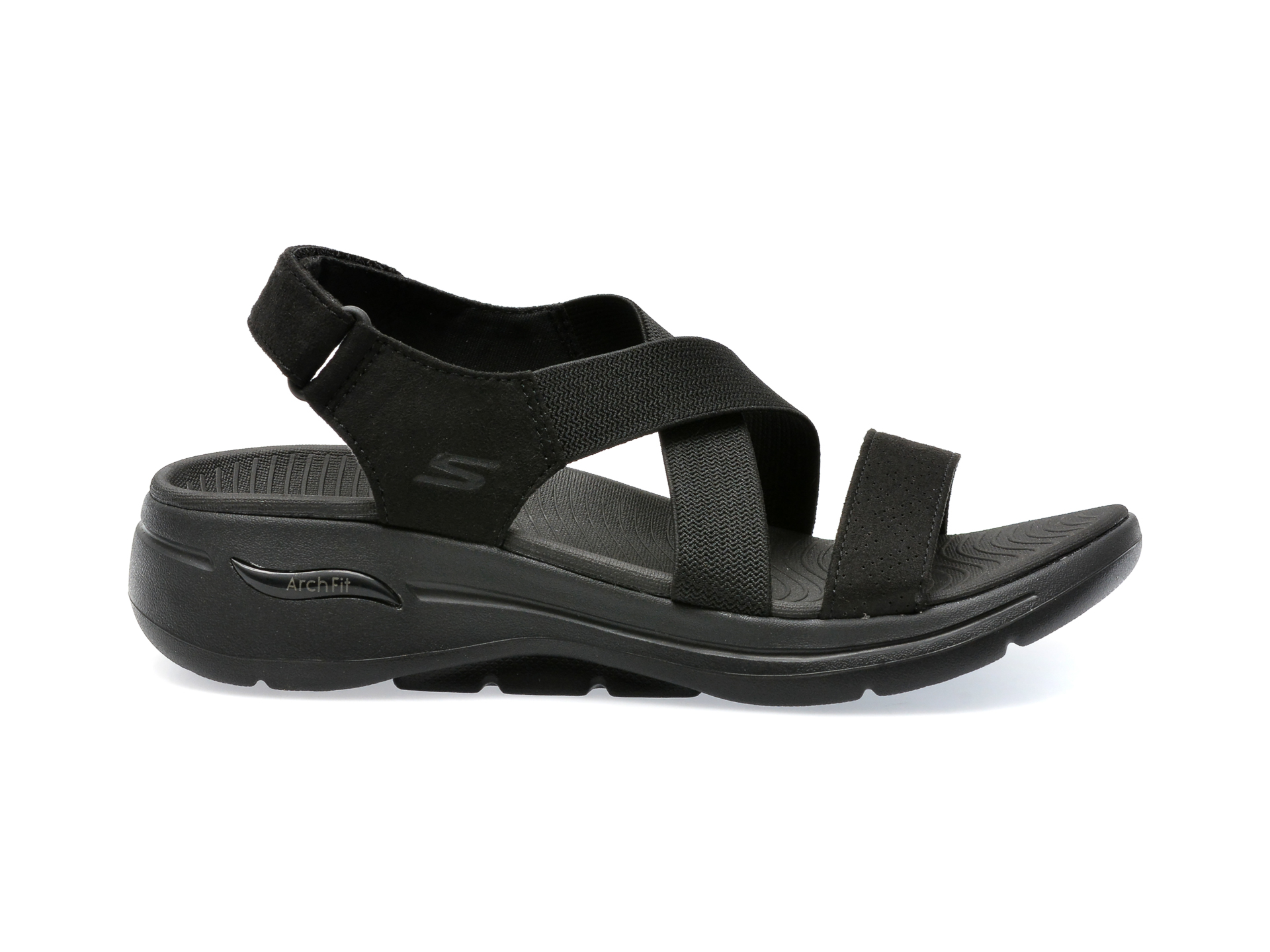 Sandale SKECHERS negre, GO WALK ARCH FIT SANDAL, din material textil