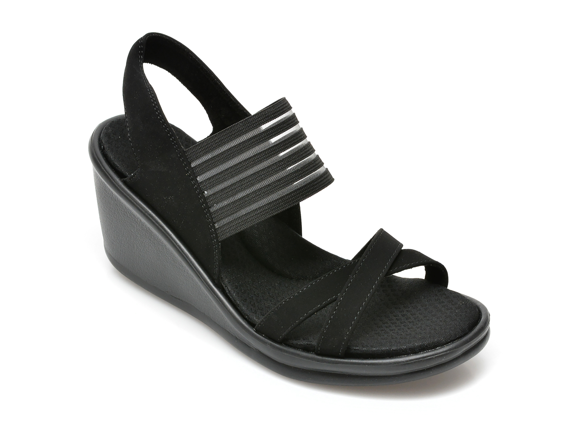 Sandale SKECHERS negre, RUMBLERS, din material textil si piele ecologica 2022 ❤️ Pret Super tezyo.ro imagine noua 2022