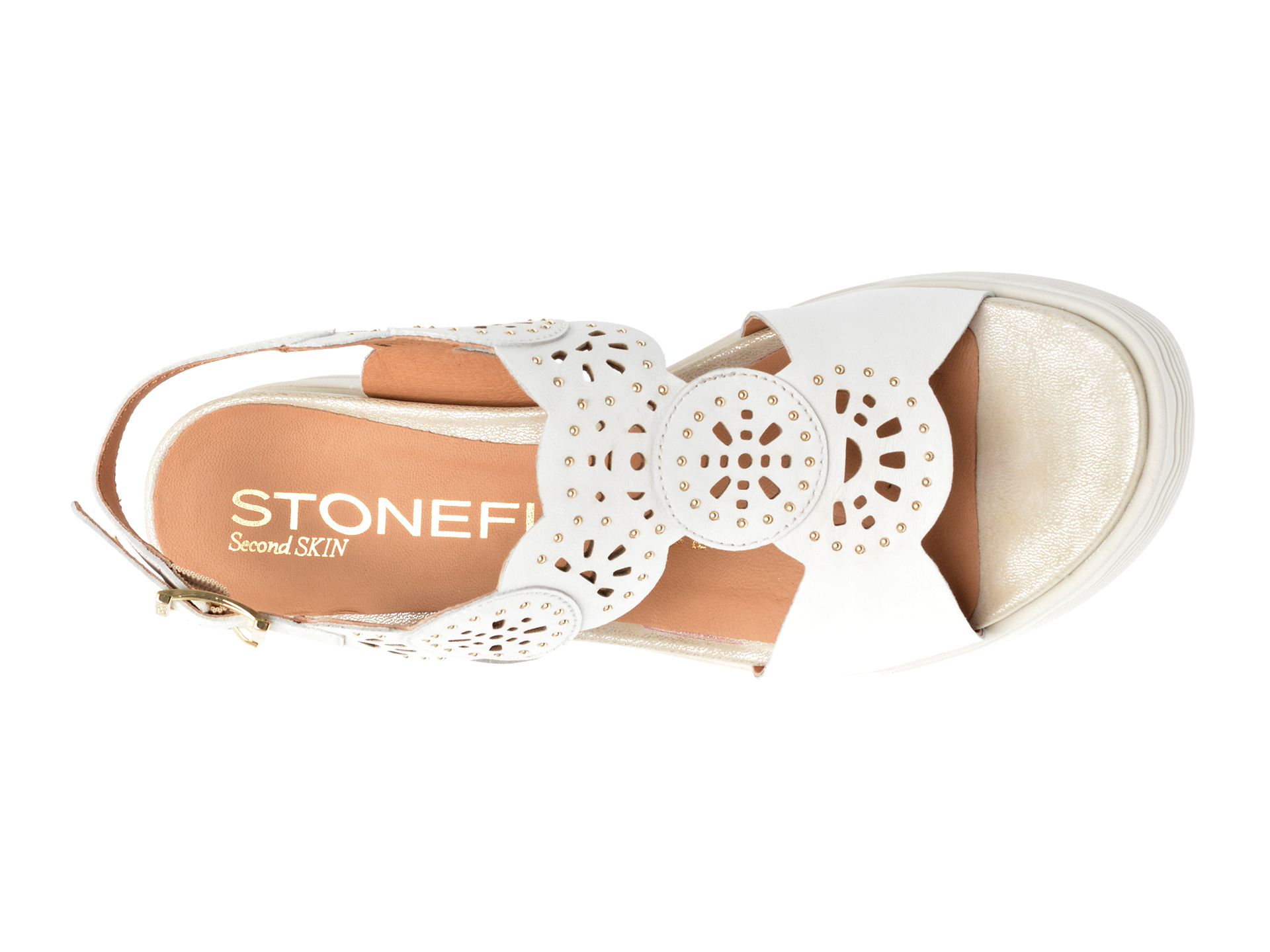 Poze Sandale STONEFLY albe, PARKY21, din piele naturala tezyo.ro
