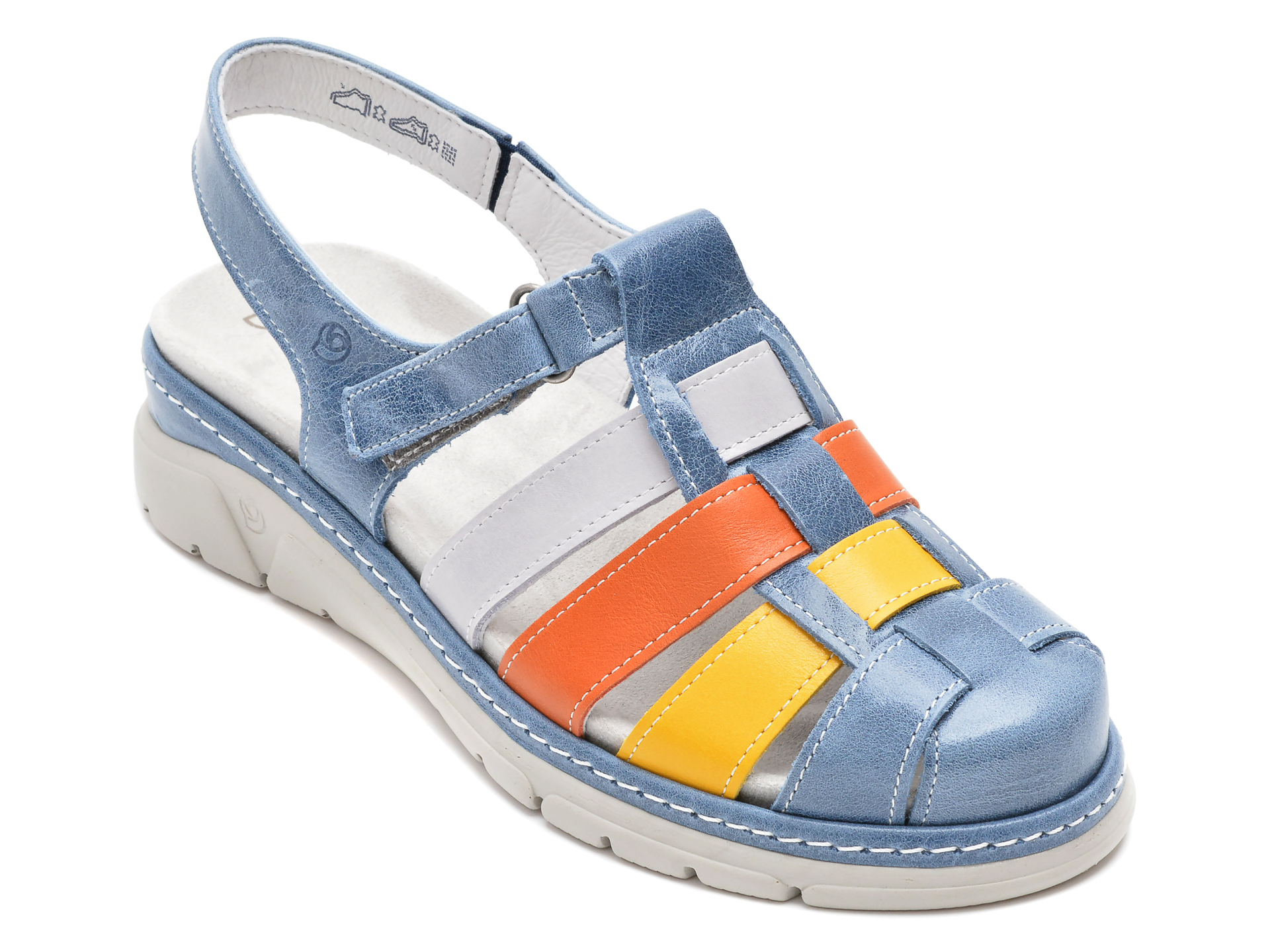 Sandale SUAVE albastre, 12519, din piele naturala 2022 ❤️ Pret Super tezyo.ro imagine noua 2022