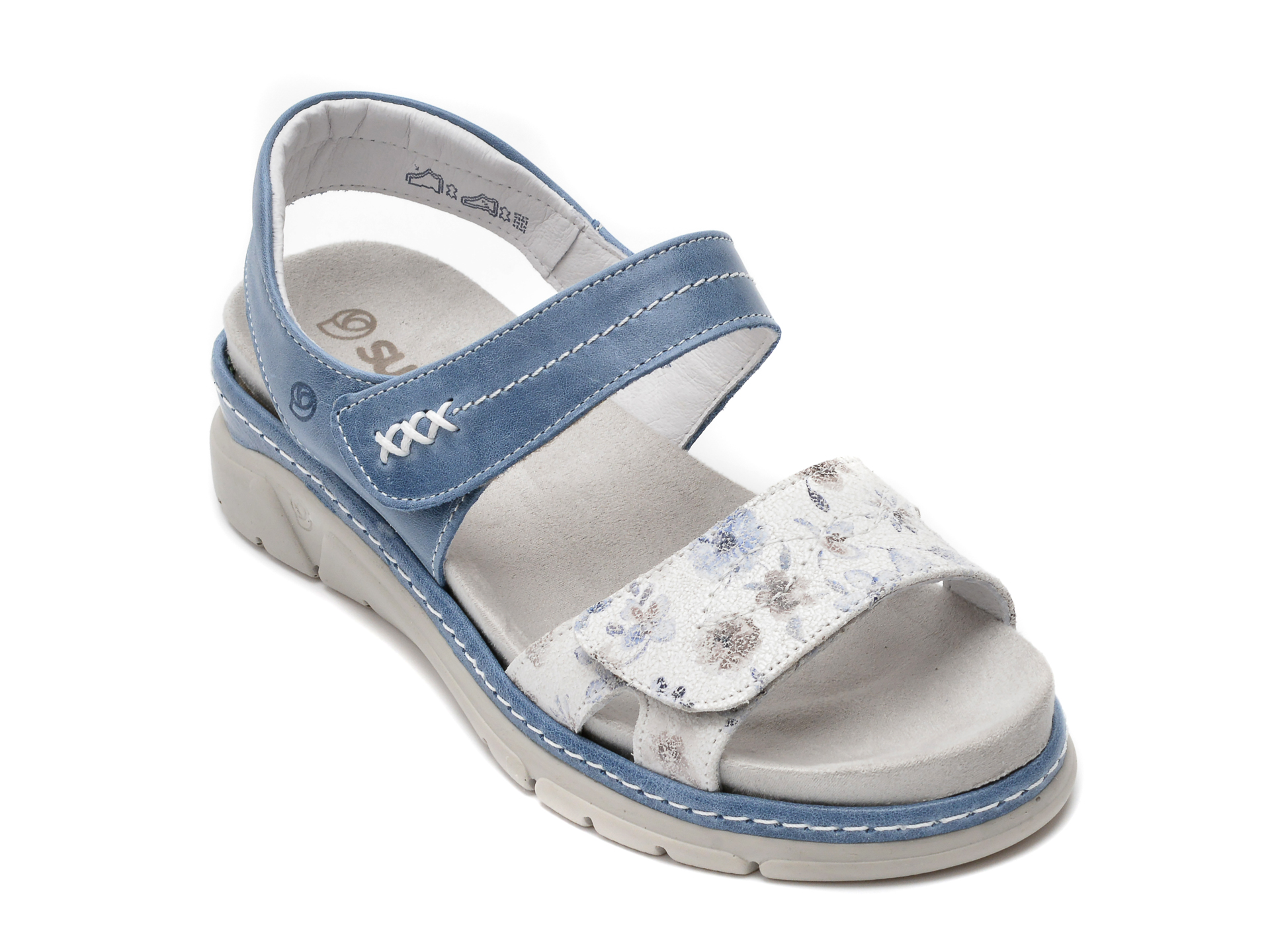 Sandale SUAVE bleumarin, 12500, din piele intoarsa /femei/sandale imagine noua