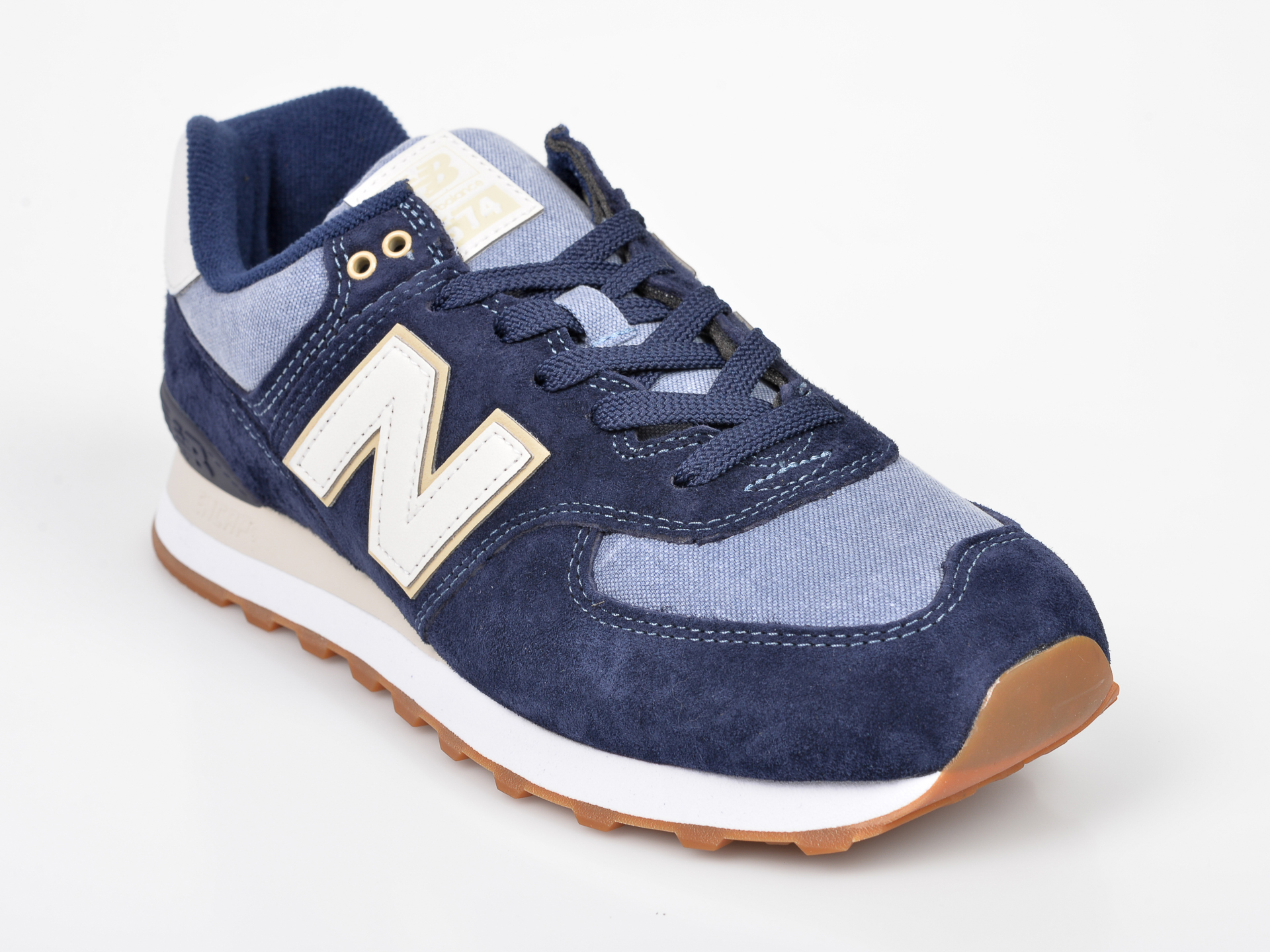 Pantofi sport NEW BALANCE bleumarin, ML574, din material textil si piele intoarsa